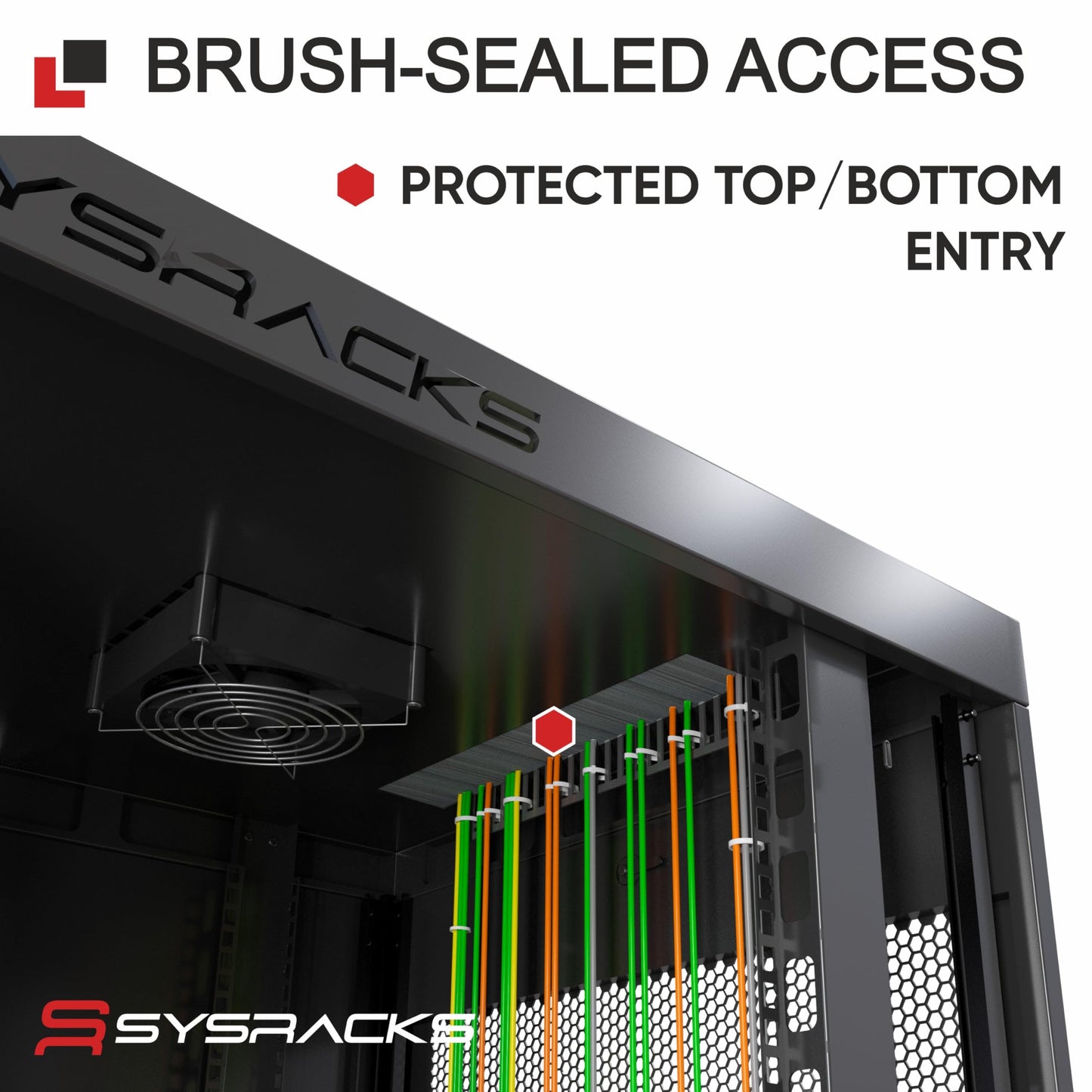 Sysracks 22U Wall Mount Server Rack Cabinet, 19” Enclosed Network & IT Rack, 24” Deep, Locking Mesh Door