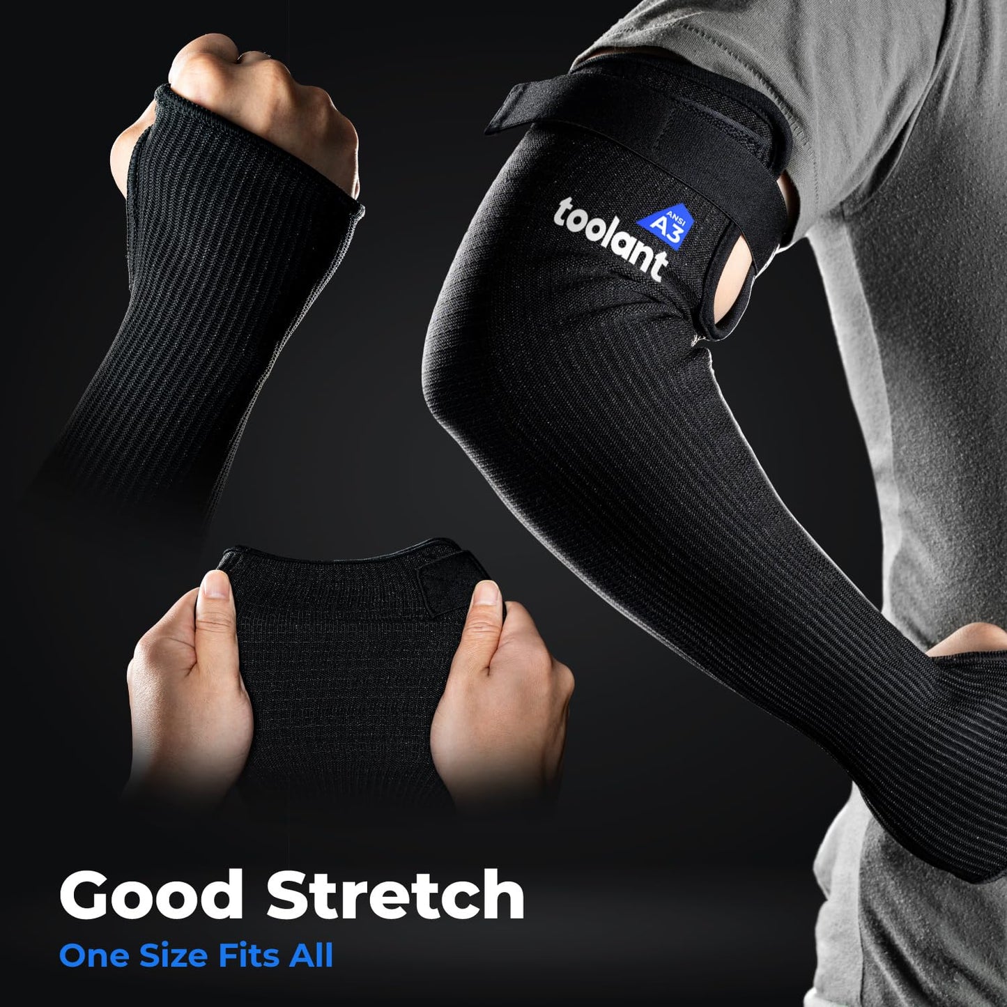 OriStout Cut Resistant Farmers Sleeves with Thumb Hole, Arm Protectors for Thin Skin and Bruising, for Gardening, Welding, Kitchen, Arm Guards for Biting, Pet Grooming, Grey, 1 Pair