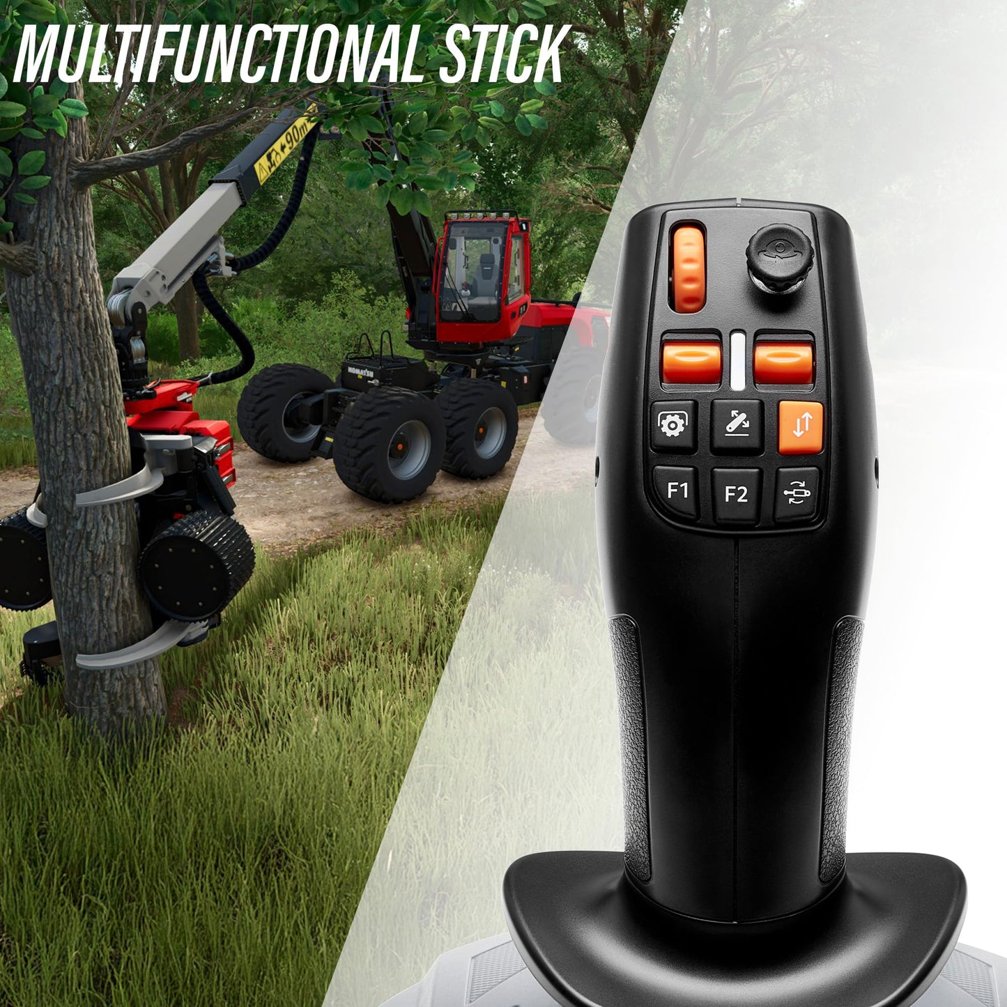 Thrustmaster SimTask FarmStick 3-Axis Farming Simulator Joystick - PC | Plug and play for FS25, 33 programable inputs, thumbwheel, mini-stick, triggers, rocker switches, H.E.A.R.T sensors