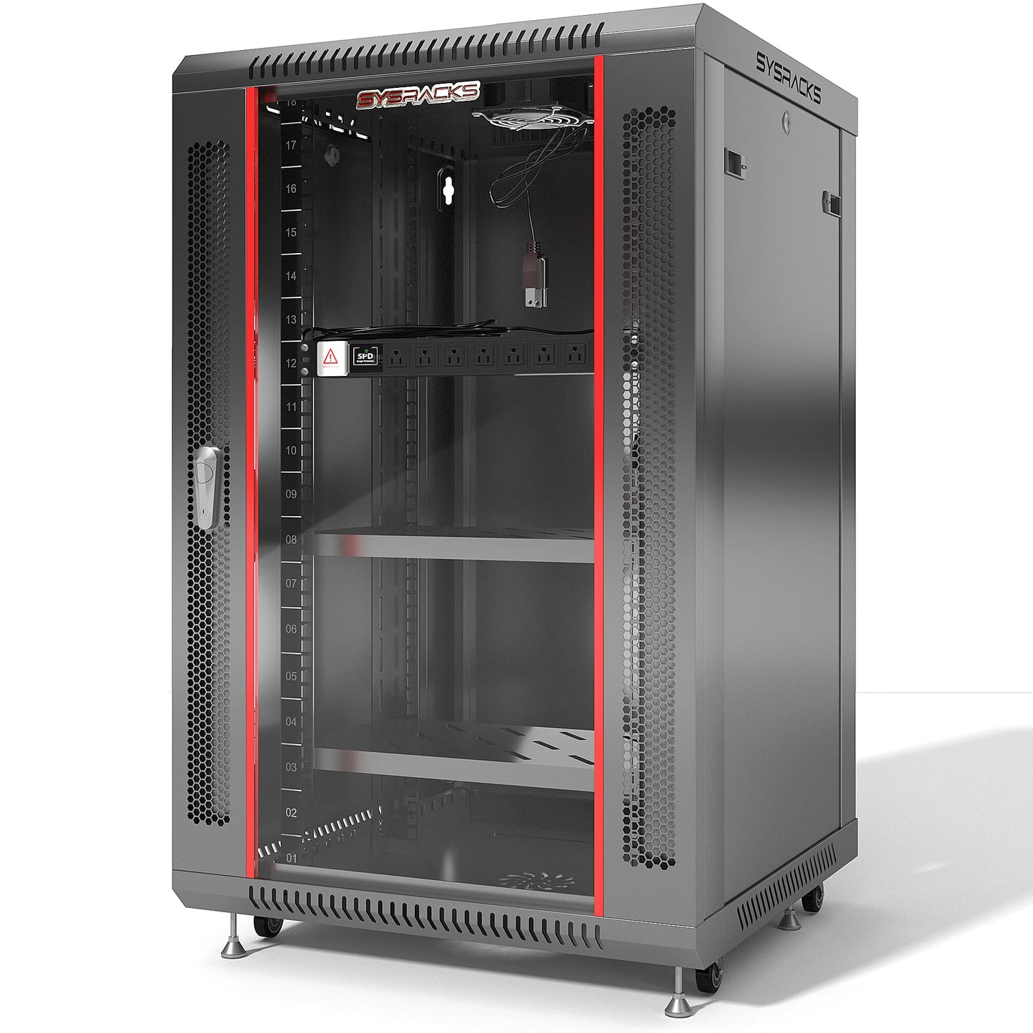 15U Wall Mount Server Rack Cabinet – 19" Network Rack Enclosure, 24" Deep Data Rack Cabinet with Fan, PDU & 2 Shelves for IT Equipment, Switches and Patch Panel