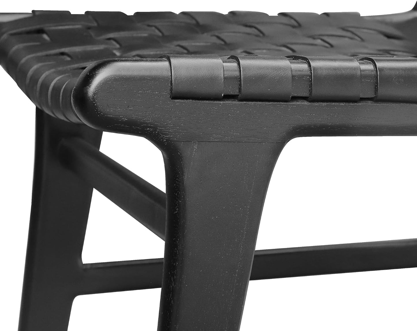 POLY & BARK Banda Teak & Leather Dining Chair in Havana Black