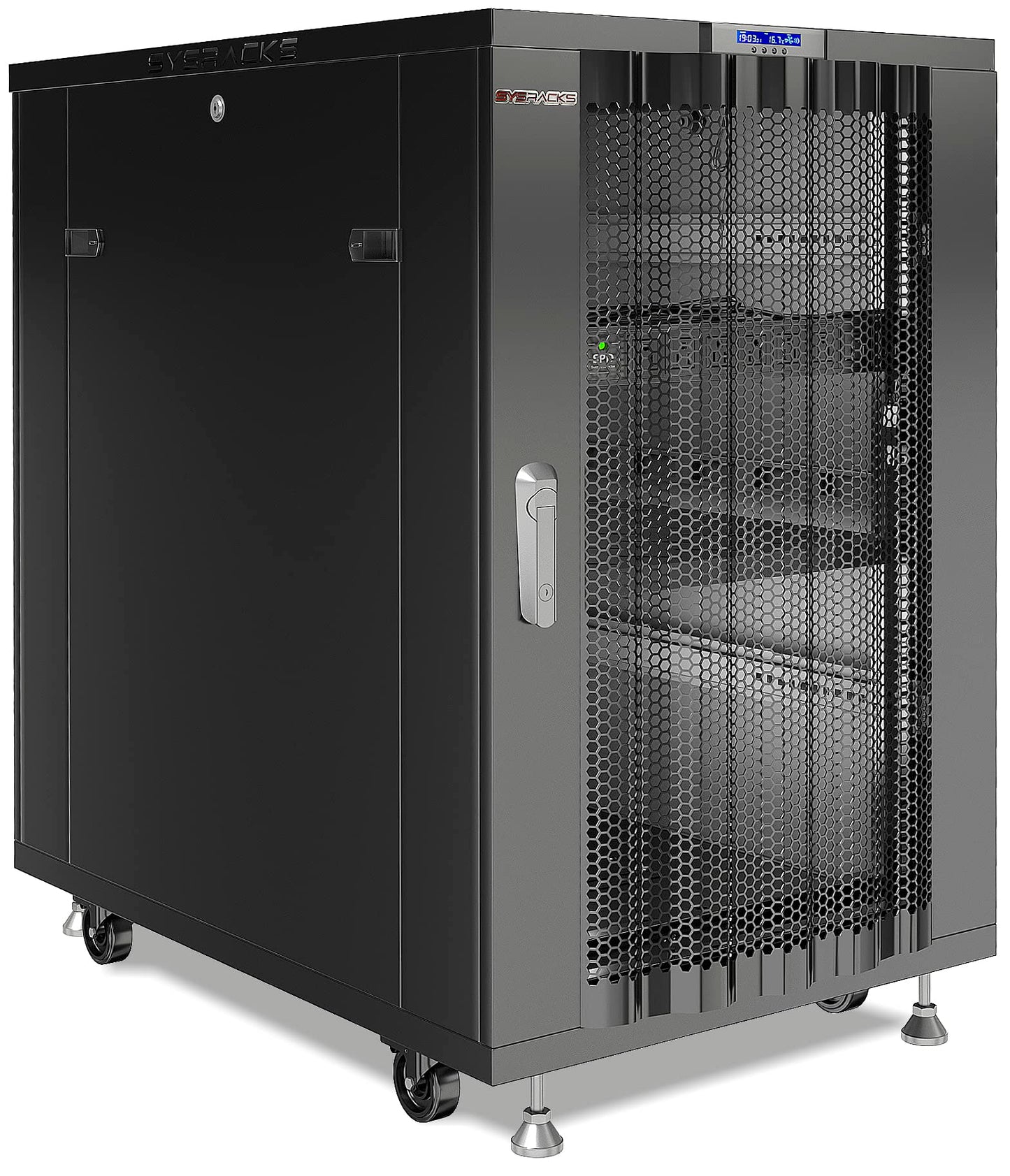 37U Server Rack Cabinet – 19" Floor Standing Rack Enclosure, 32" Deep IT Infrastructure Rack with Cooling Fans, Thermostat LCD, PDU, Shelf & Casters