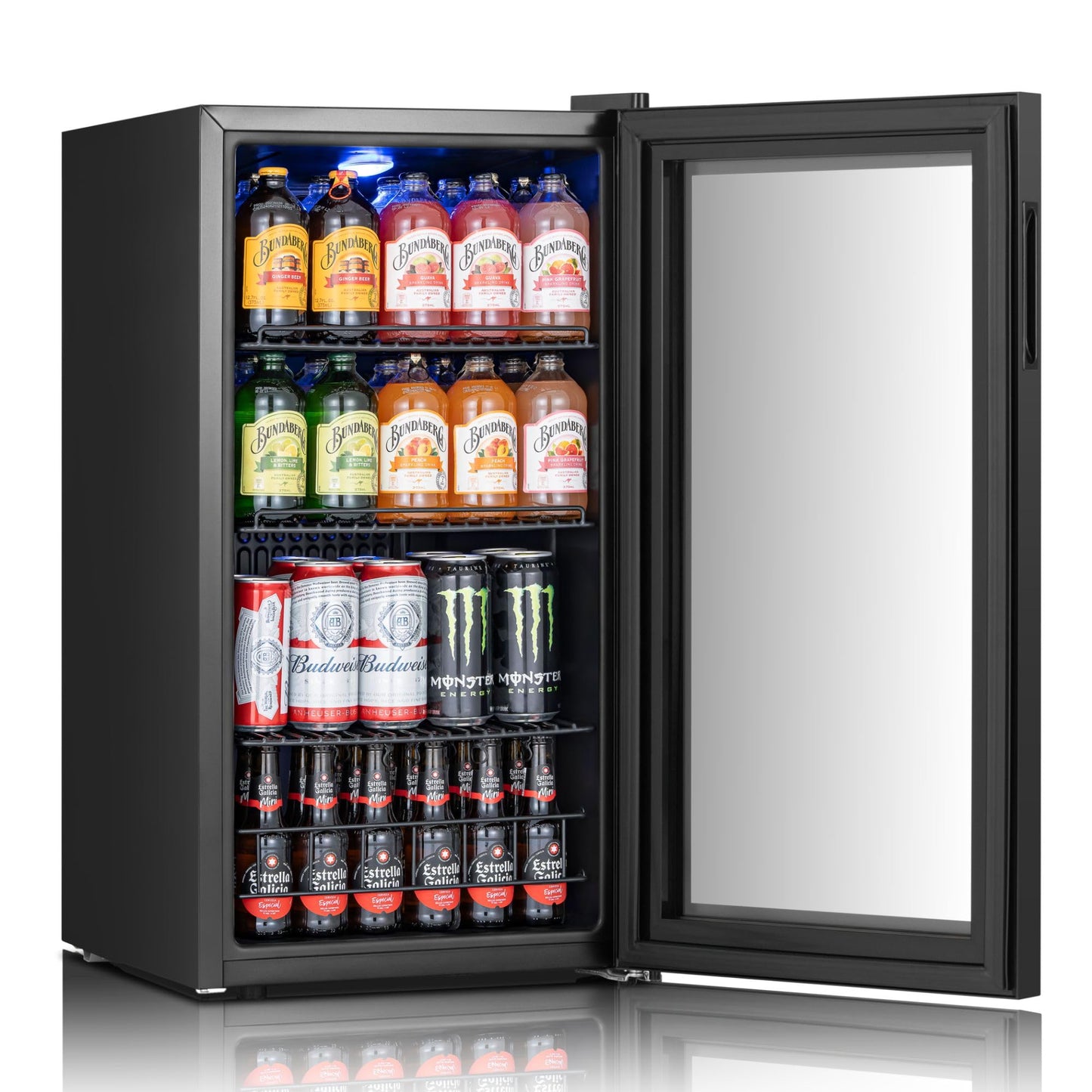 Yeego Beverage Refrigerator Cooler, 155 Cans Mini Fridge with Glass Door Beverage Fridge with Adjustable Shelves for Soda Beer or Wine, Beverage Cooler with Digital Temperature Control for Home Office