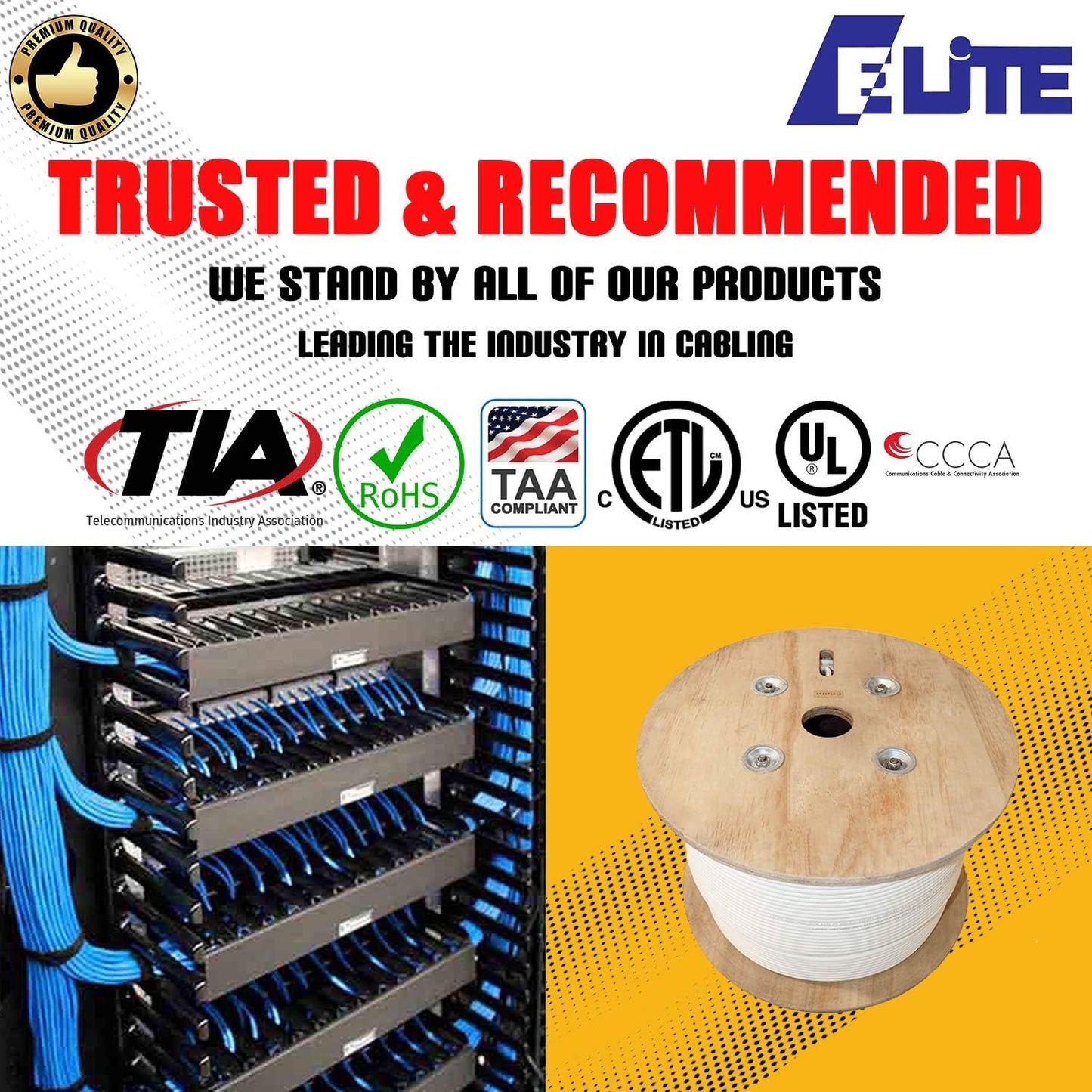 CAT6A Screened Patch Cable (cm), 1000ft, U/FTP 28AWG, Pure Copper, 650MHz, UL Certified, Bulk Ethernet Cable Reel in White