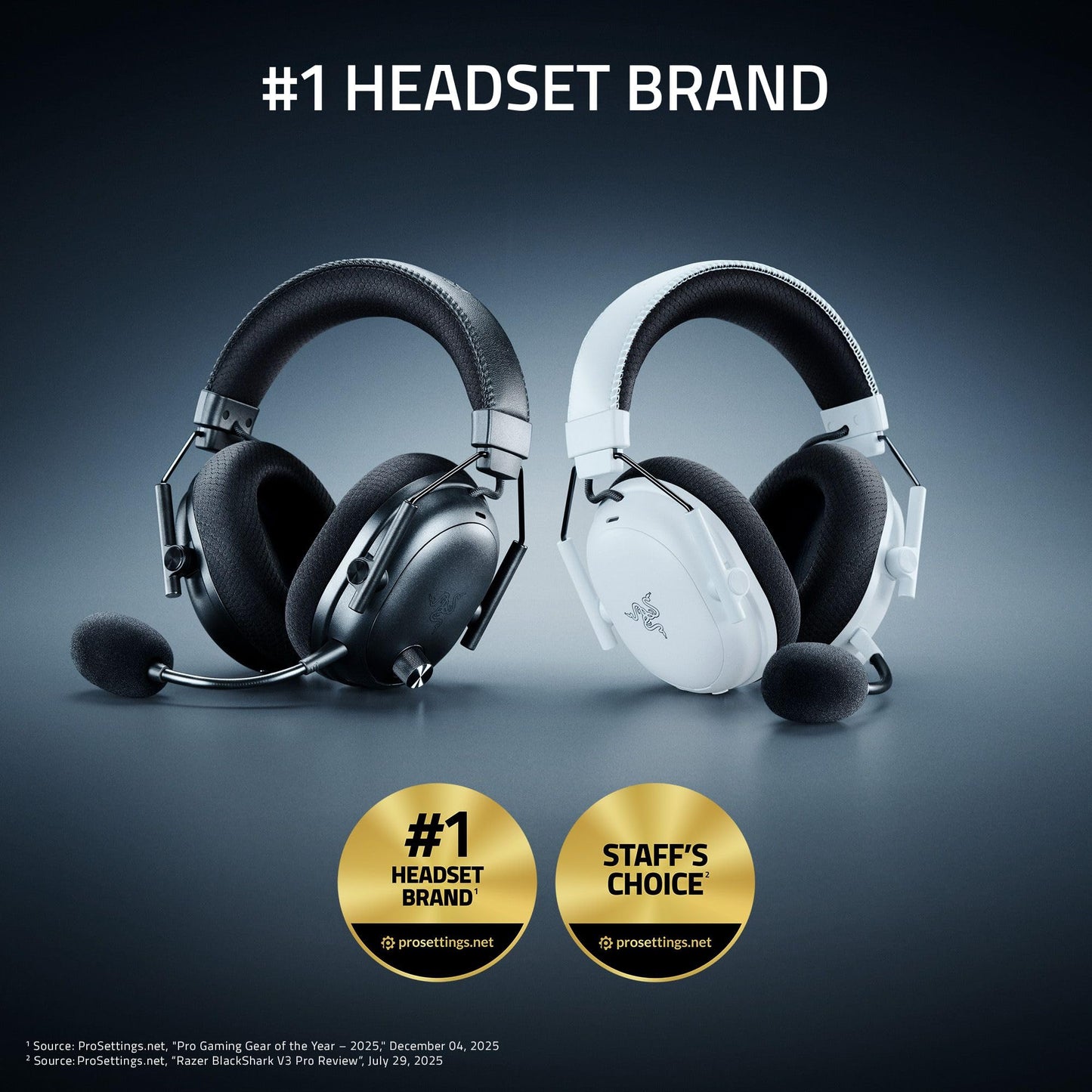Razer BlackShark V3 Pro Wireless ANC Gaming Headset for PC: Full Band Mic - 50mm Drivers - 2.4 GHz, Bluetooth, USB, 3.5mm - Works with Mac, PS5, Nintendo Switch, Smartphone - 70 Hr Battery - Black