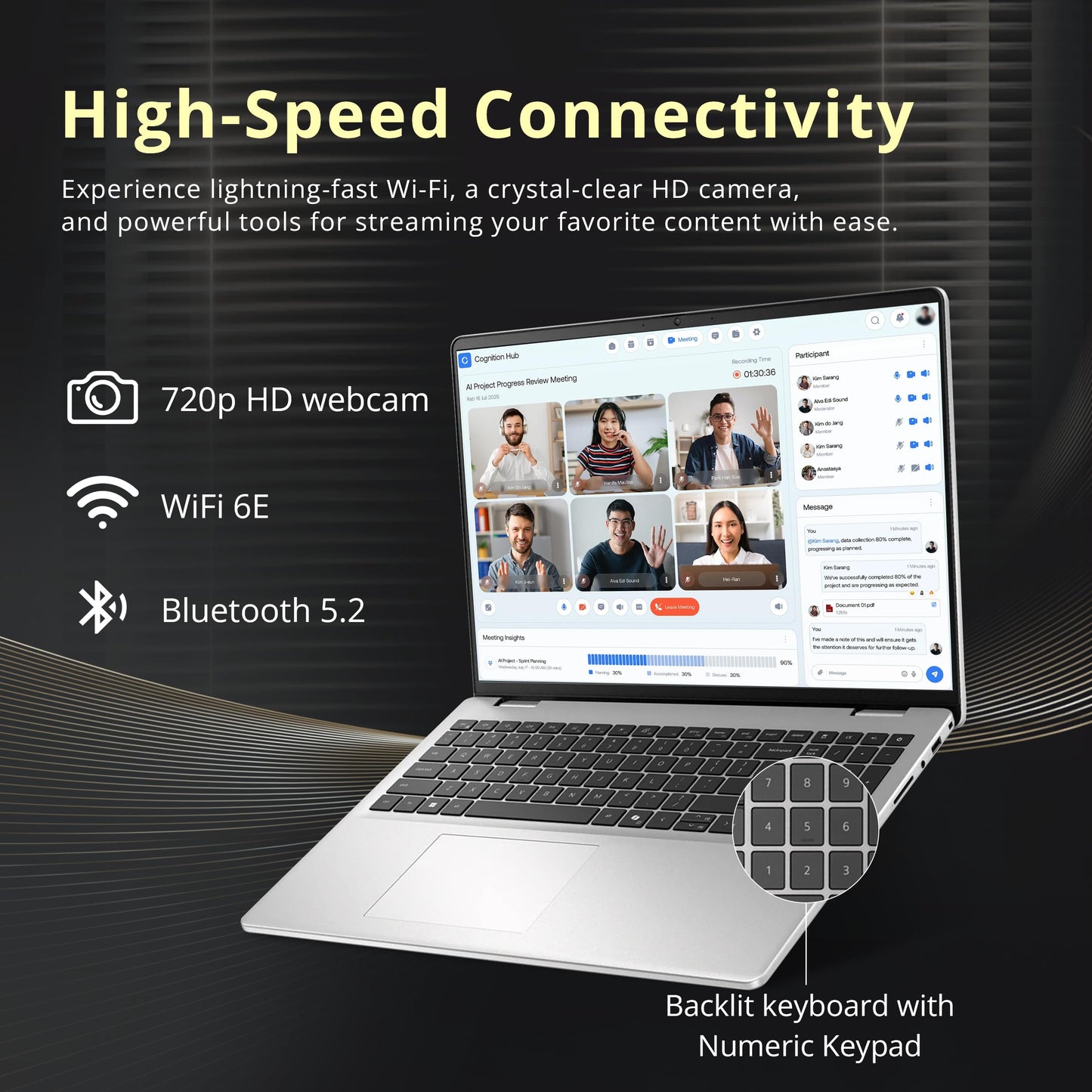 Inspiron 14 5441 Laptop - 14-inch FHD+ (1920x1200) 16:10 Display, Snapdragon X Processor X1-26-100, Qualcomm Adreno GPU, 16GB RAM, 512GB SSD, FHD RGB Camera, Windows 11 Home, Copilot+ PC - Titan Grey
