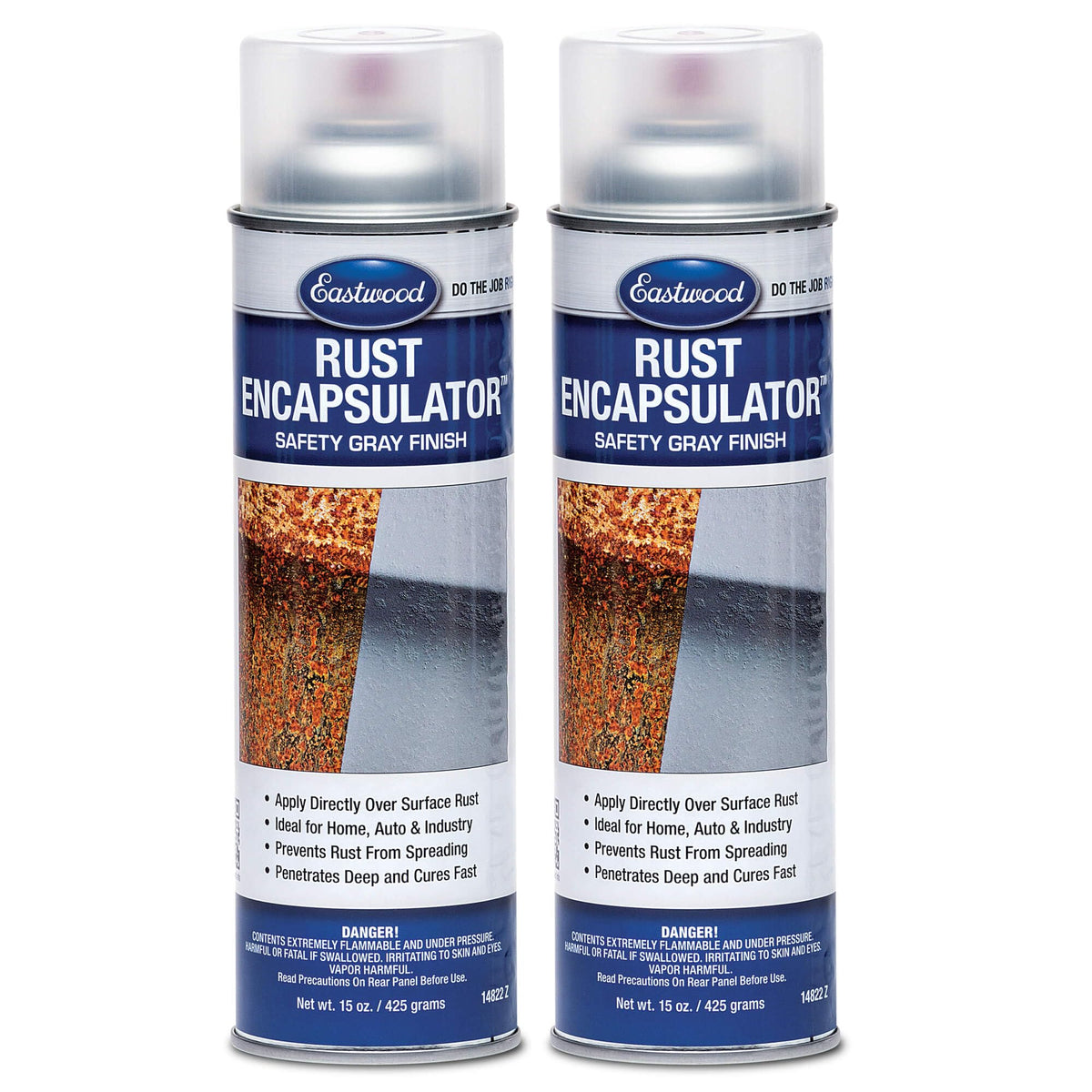 Eastwood Rust Encapsulator Aerosol | Quick Drying with UV Resistance and Heat Resistance up to 400 Degrees Fahrenheit | 15 Oz, Black | 2 Pack
