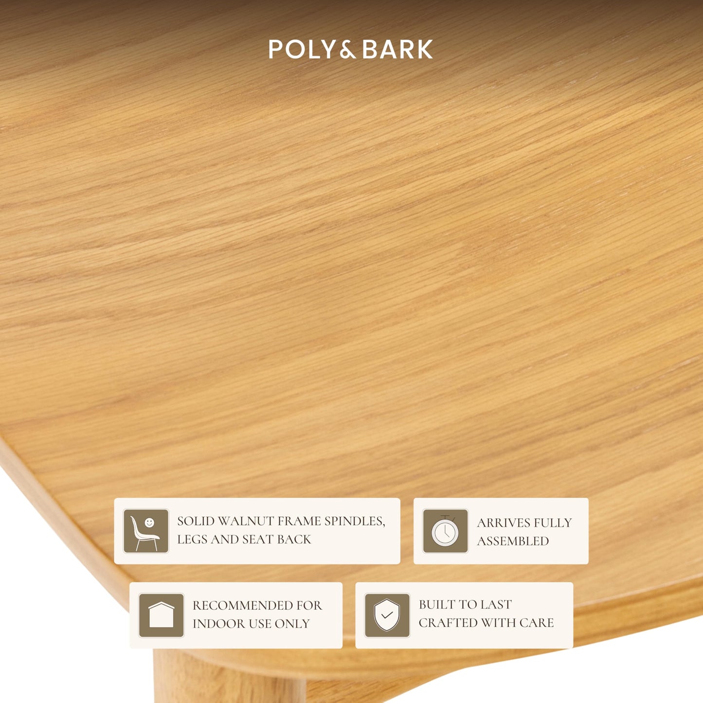 Poly & BARK Ligna Counter Stool in Black – Mid-Century Inspired Stool with Sculpted Spindle Back – Solid American Oak Frame and Engineered Wood Veneered Seat – Fully Assembled and Ready to Use
