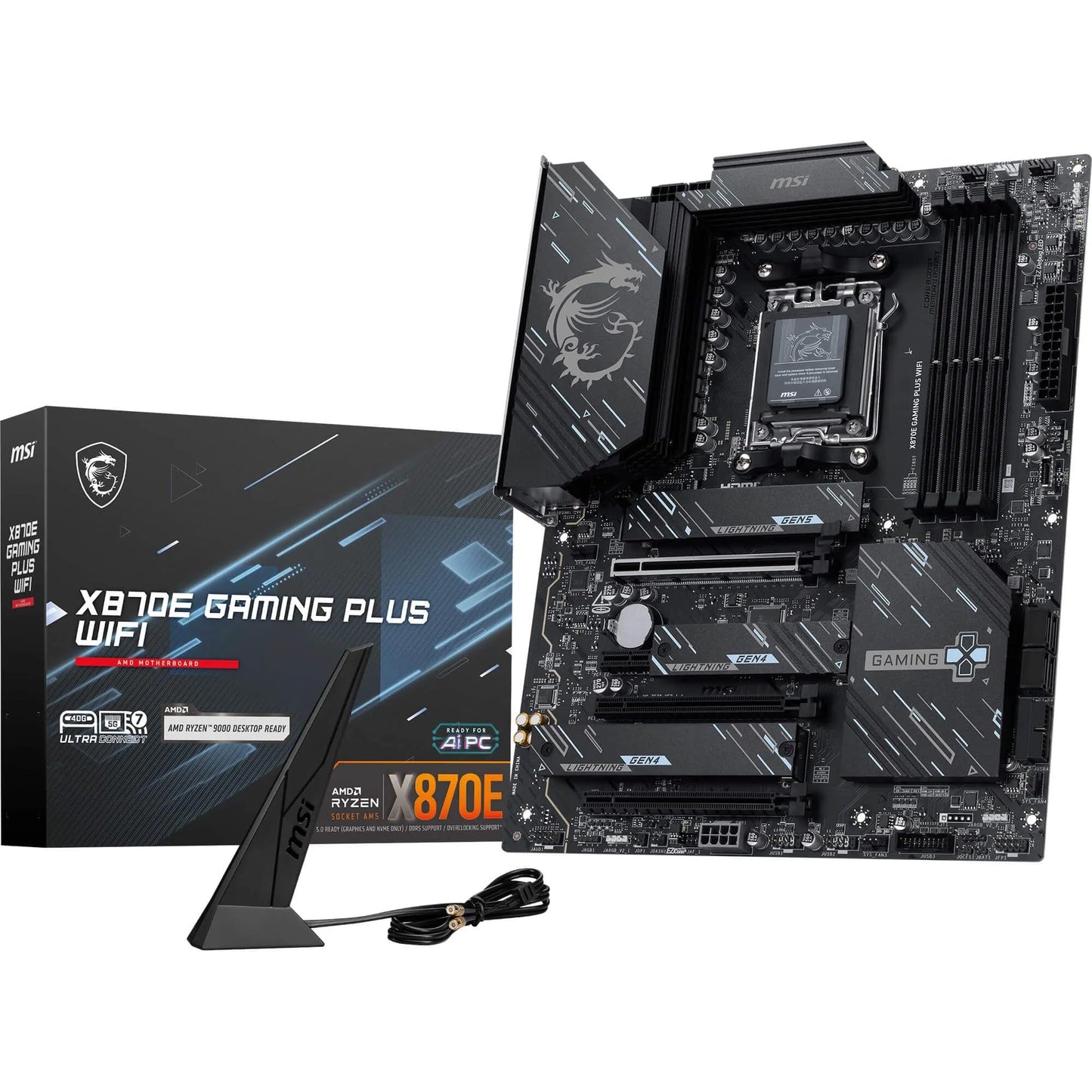 MSI MPG X870E Carbon WiFi Gaming Motherboard (AMD Ryzen 9000/8000/7000 Series Processors, AM5, DDR5, PCIe 5.0, M.2 Gen5, SATA 6Gb/s, USB 40Gbps, HDMI, Wi-Fi 7, Bluetooth 5.4, 5Gbps LAN, ATX)