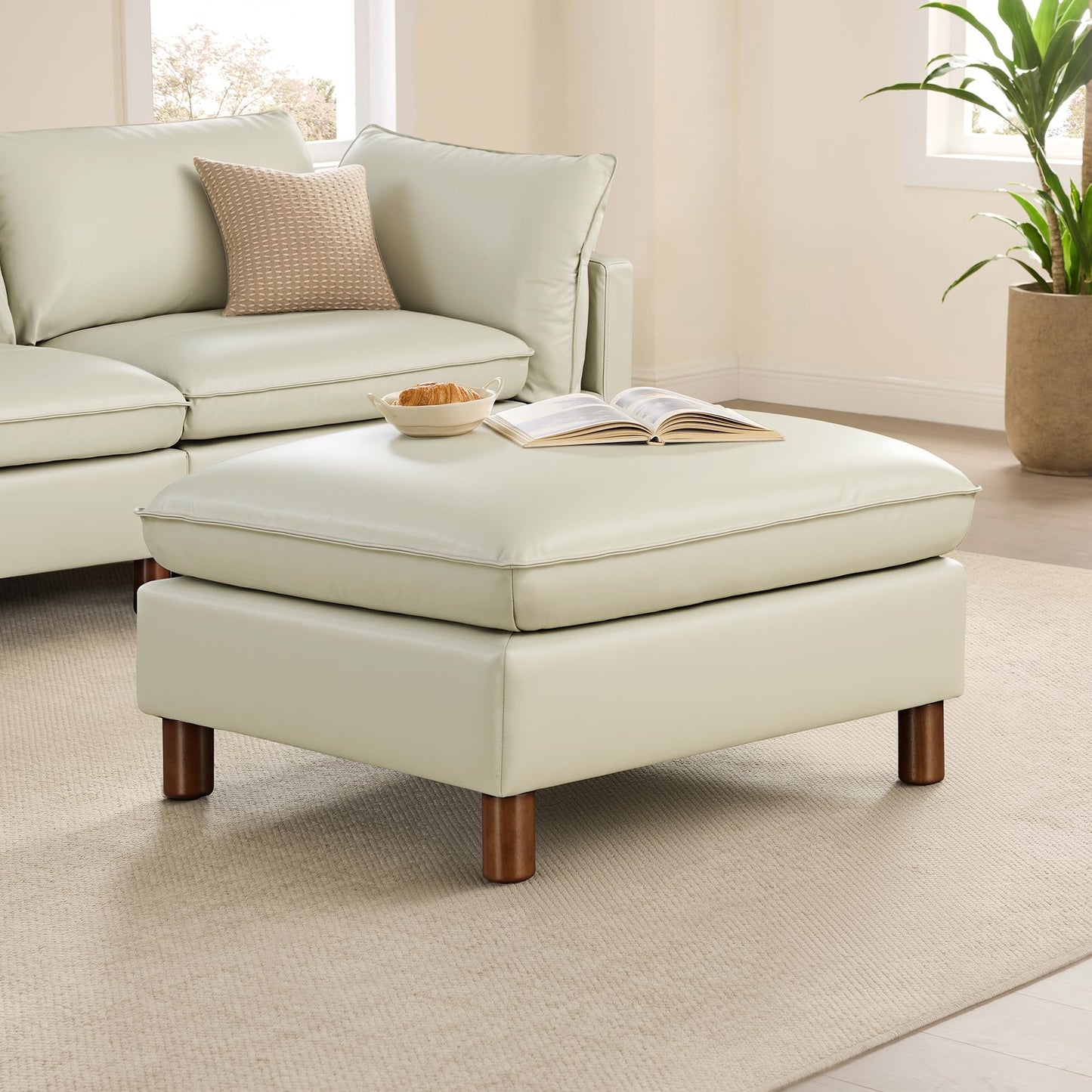 CHITA 127" Super Large Sectional Couches for Living Room, Modular Cloud Couch Sectional Sofa, Premium Fabric Couches, Down Filled, High Density Foam, Chenille in Cream, 4 Seat L Shaped