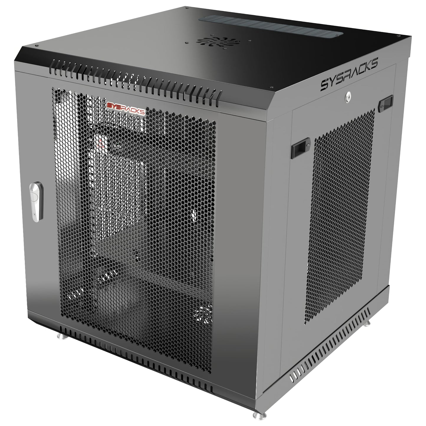Sysracks 22U Wall Mount Server Rack Cabinet, 19” Enclosed Network & IT Rack, 24” Deep, Locking Mesh Door