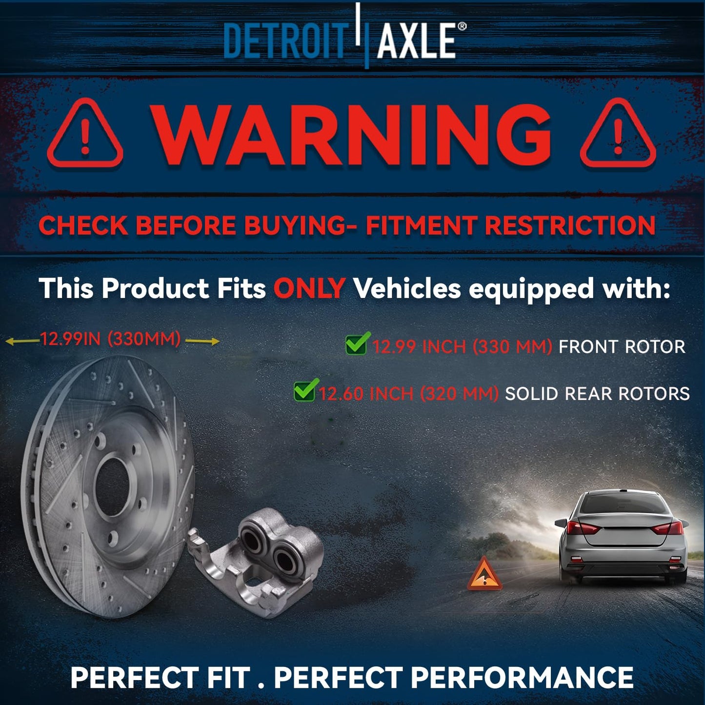 Detroit Axle - 2.4L Front & Rear Brake Kit for 2003-2007 Honda Accord | 11.10'' inch Front and 10.24'' inch Rear Disc Brake Rotors and Ceramic Brakes Pads 2004 2005 2006 Replacement