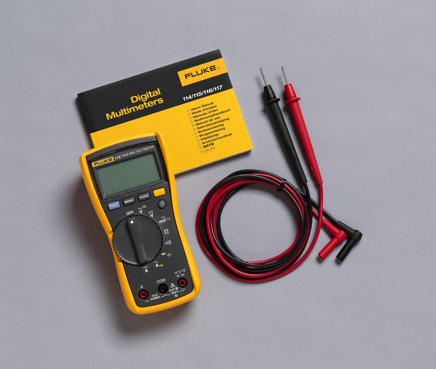 Fluke 115 Multimeter | True-RMS, 6000 Count Resolution, Field Service Technician, LED Backlight