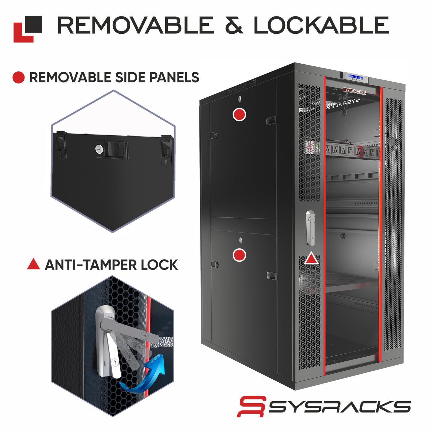 37U Server Rack Cabinet – 24" Deep 19" Network Rack Enclosure, Floor Standing Data Rack with Locking Glass Door, Cooling Fans, PDU, Shelf, 1600 lb Capacity, ANSI/EIA-310 IT Equipment Rack
