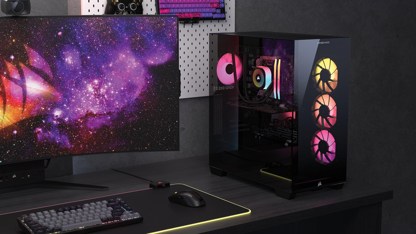 Corsair Vengeance i7500 Gaming PC – Liquid Cooled Intel Core i9-14900KF CPU – NVIDIA GeForce RTX 5080 GPU – 32GB Vengeance RGB DDR5 Memory – 2TB M.2 SSD – Black