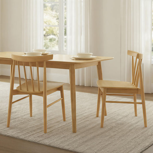 CHITA Soild Wood Dining Chairs Set of 4, Mid Century Modern Walnut Wood Kitchen Chairs with Curved Backrest, Dining Room Chair for Kitchen, Restaurant