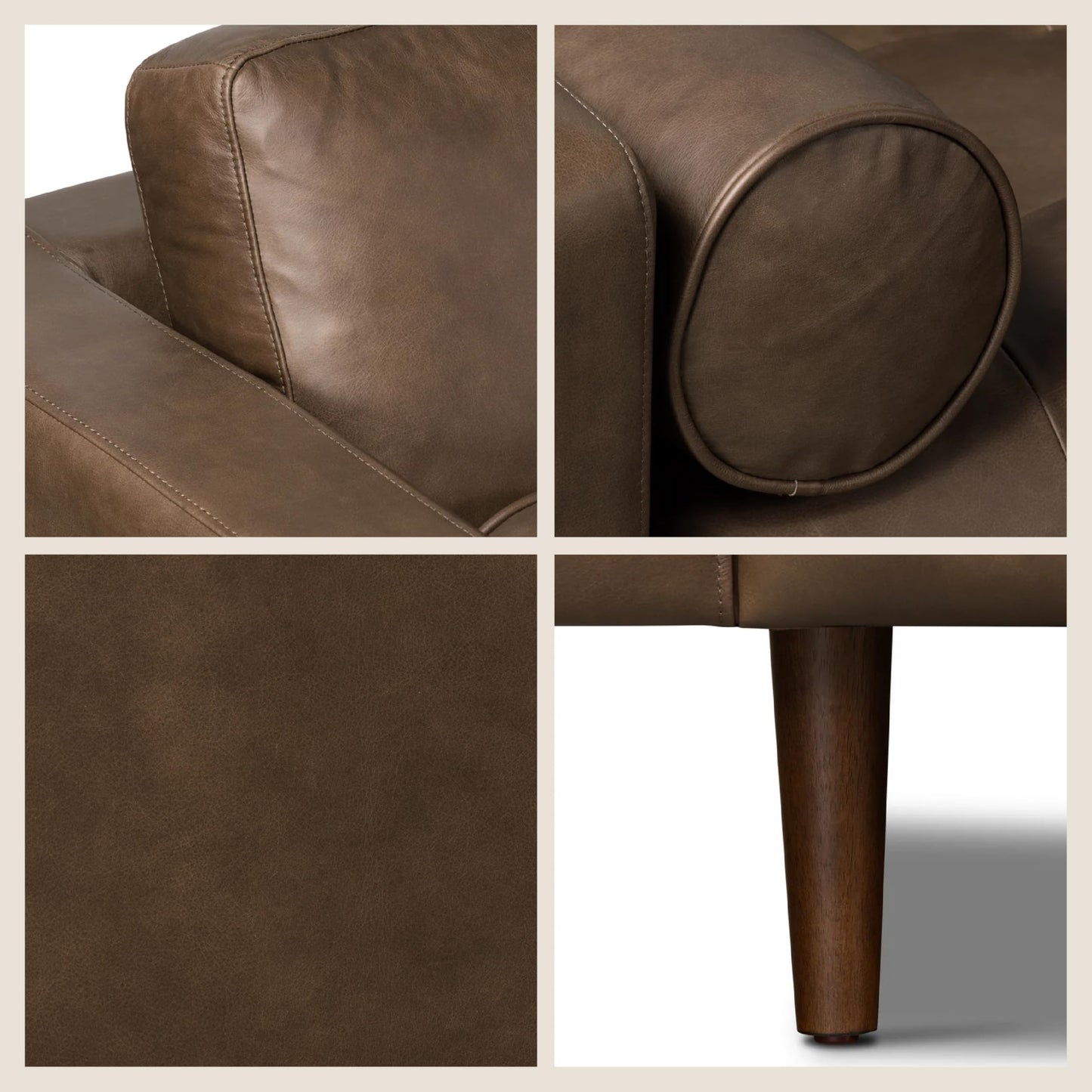 POLY & BARK Napa 82" Leather Pull‑Out Sleeper Sofa – Full‑Grain Italian Leather Upholstery,Tri‑Layer Mattress & Storage Console –Sophisticated Multi‑Functional Sofa Bed for Living Rooms & Guest Spaces