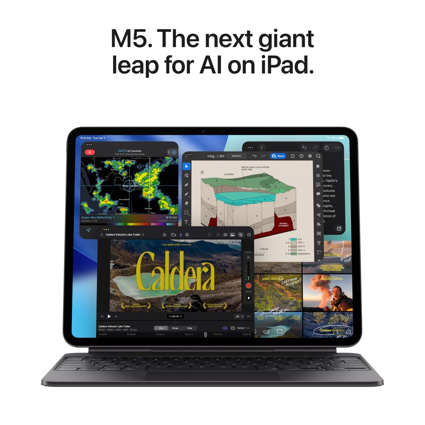 Apple iPad Pro 13-inch (M5): Ultra Retina XDR Display, 256GB, Landscape 12MP Front Camera/12MP Back Camera, LiDAR Scanner, Wi-Fi 7 with Apple N1, Face ID, All-Day Battery Life — Space Black