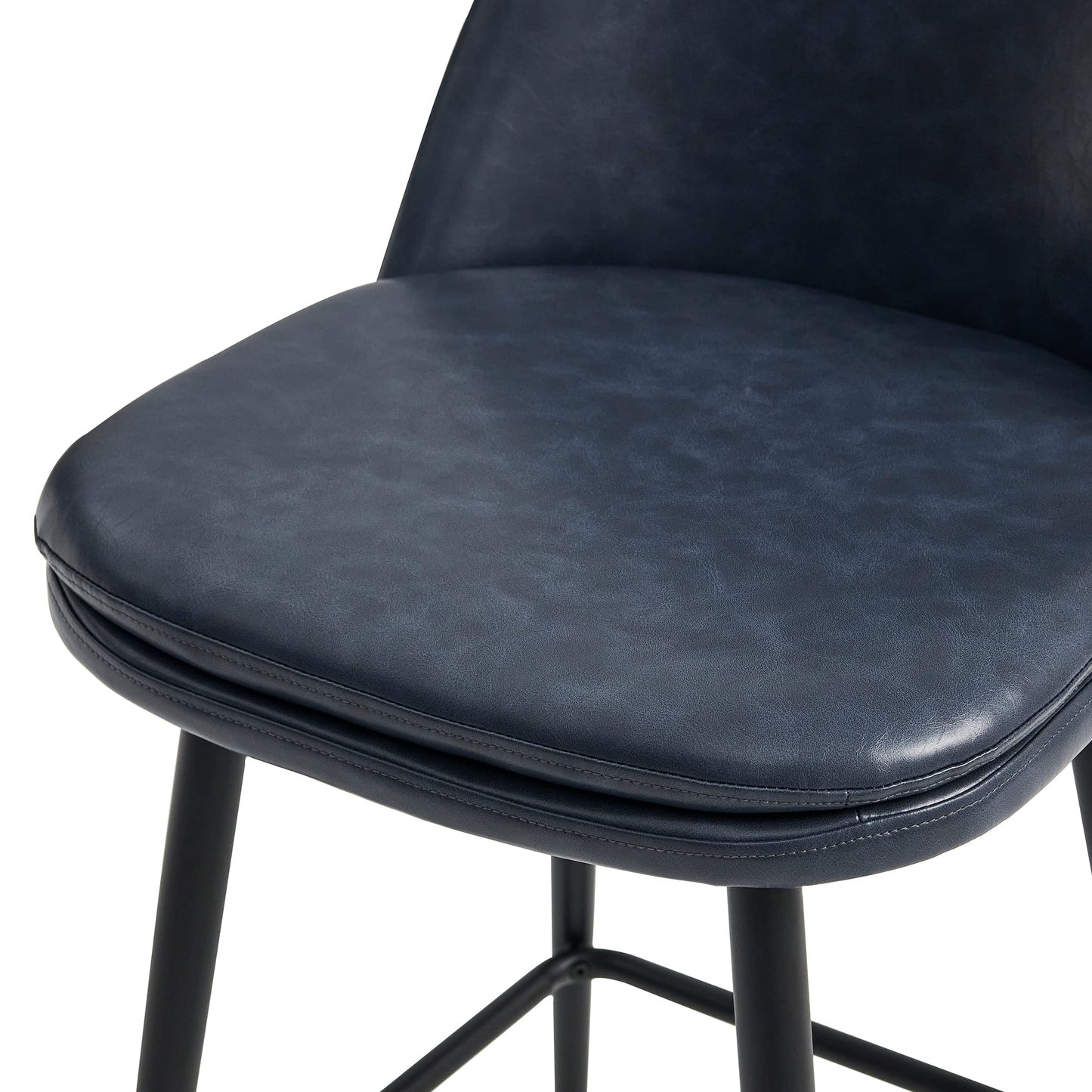 CHITA Swivel Bar Stools, 27.2" Counter Height Bar Stools Set of 3, FSC Certified Upholstered Modern Counter Stools, Metal Legs, Faux Leather, Saddle Brown