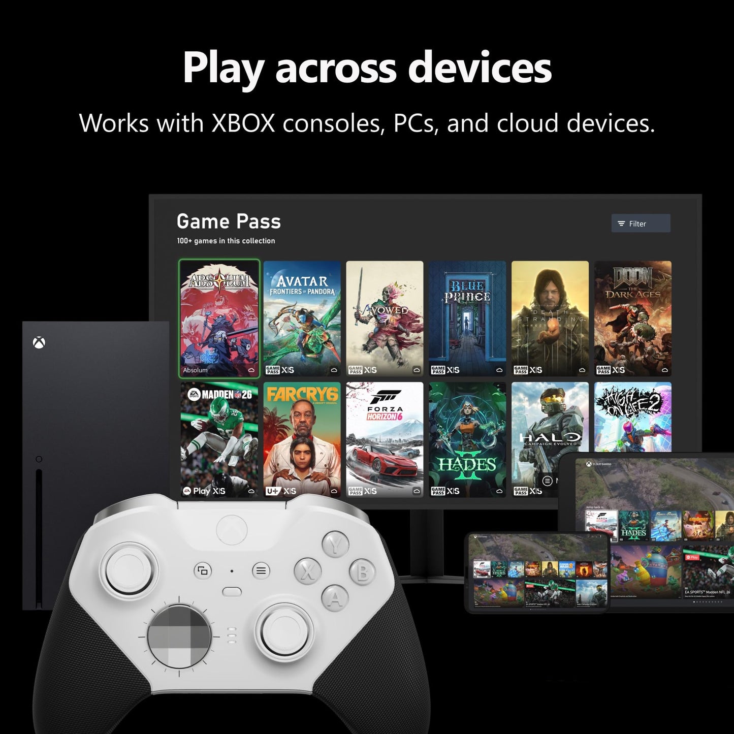 Xbox Wireless Gaming Controller | Elite Series 2 | Black | Console, PC, and Android | Adjustable Thumbsticks | Trigger Locks
