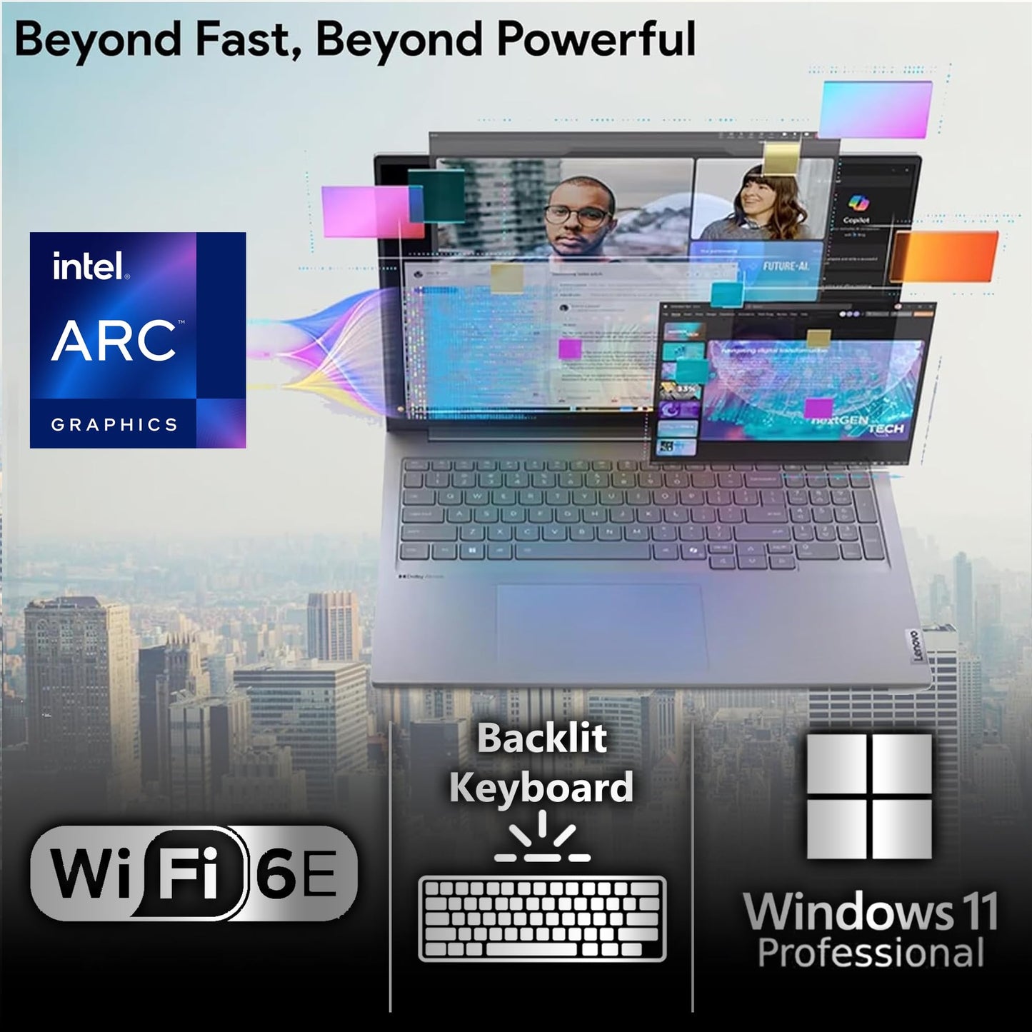 Lenovo ThinkBook 16 G7 Business Laptop, 16” FHD+, AMD Ryzen 7 7735HS, 32GB DDR5, 1TB NVMe, WiFi 6E + BT, Backlit KB, Fingerprint Reader, HD Webcam, Win 11 Pro