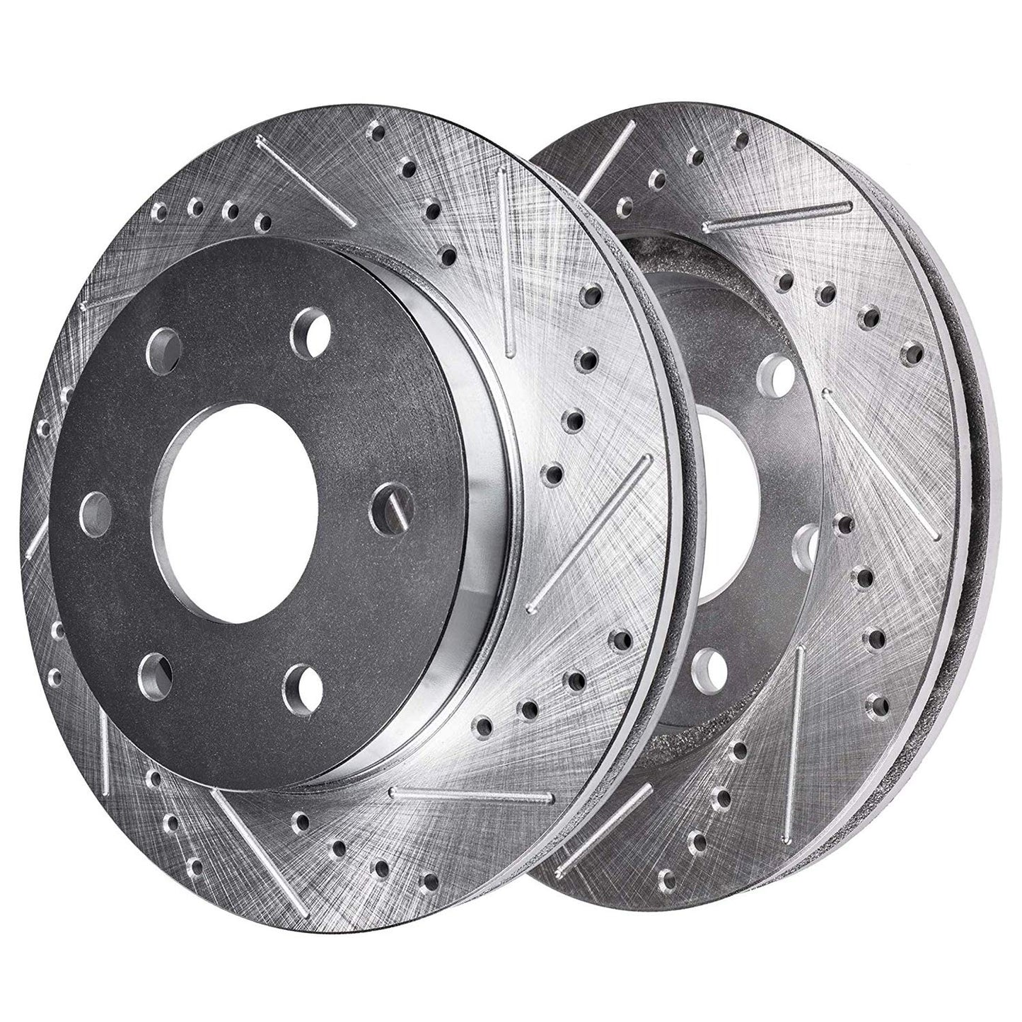 Detroit Axle - Front Brake Kit for 2010 2011 2012 2013 2014 2015 2016 2017 2018 2019 2020 Ford F-150 Expedition Lincoln Navigator, Drilled Slotted Disc Brake Rotors Ceramic Brakes Pads Replacement
