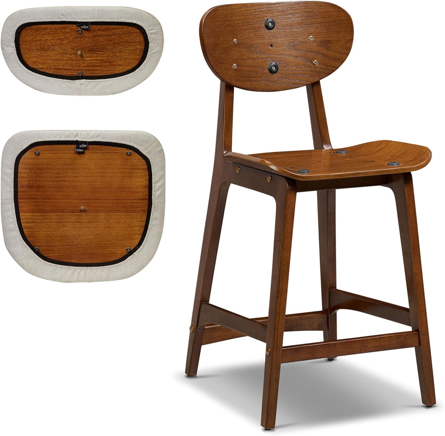 POLY & BARK Finnley Counter Stool with Removable/Washable Covers