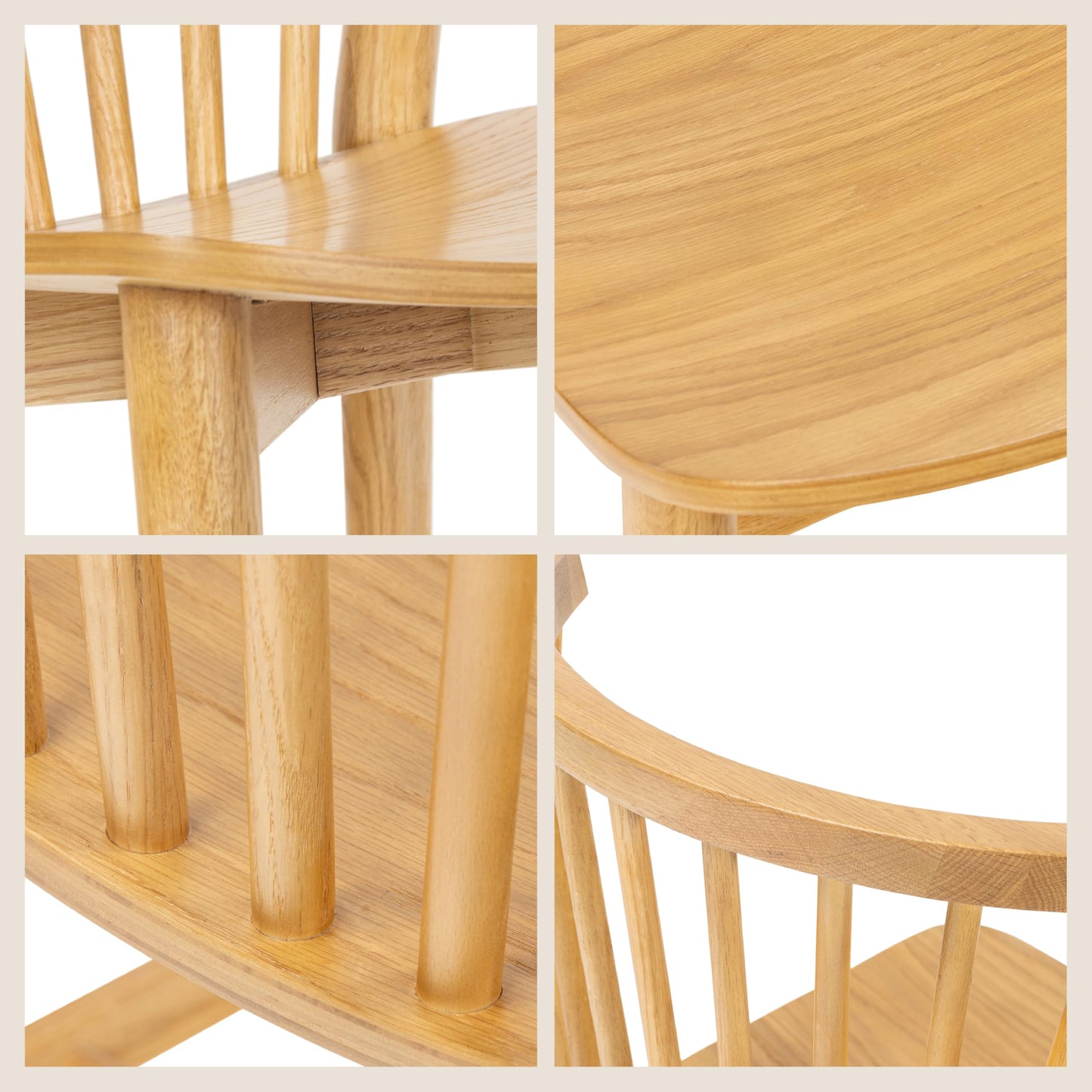 Poly & BARK Ligna Counter Stool in Black – Mid-Century Inspired Stool with Sculpted Spindle Back – Solid American Oak Frame and Engineered Wood Veneered Seat – Fully Assembled and Ready to Use