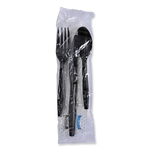 Boardwalk® Six-Piece Cutlery Kit Cdmt/Fk/Kf/Npkn/Tsp, 250 Packs (BWKFKTNSMWPSBLA)