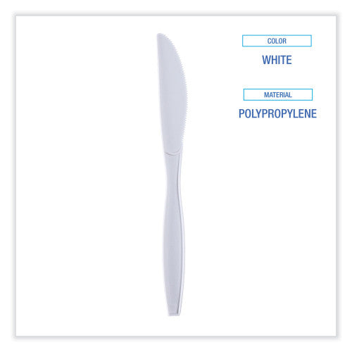 Boardwalk® Heavyweight Wrapped Cutlery, Knife, White, 1000 Knives (BWKKNIHWPPWIW)