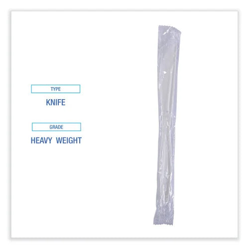 Boardwalk® Heavyweight Wrapped Cutlery, Knife, White, 1000 Knives (BWKKNIHWPPWIW)