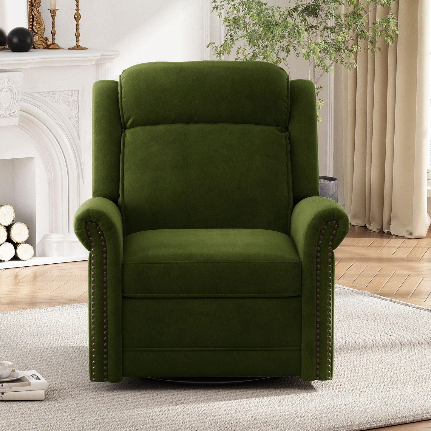 360 Degrees Swivel Recliner Manual Rocking Recliner Home With Adjustable Backrest