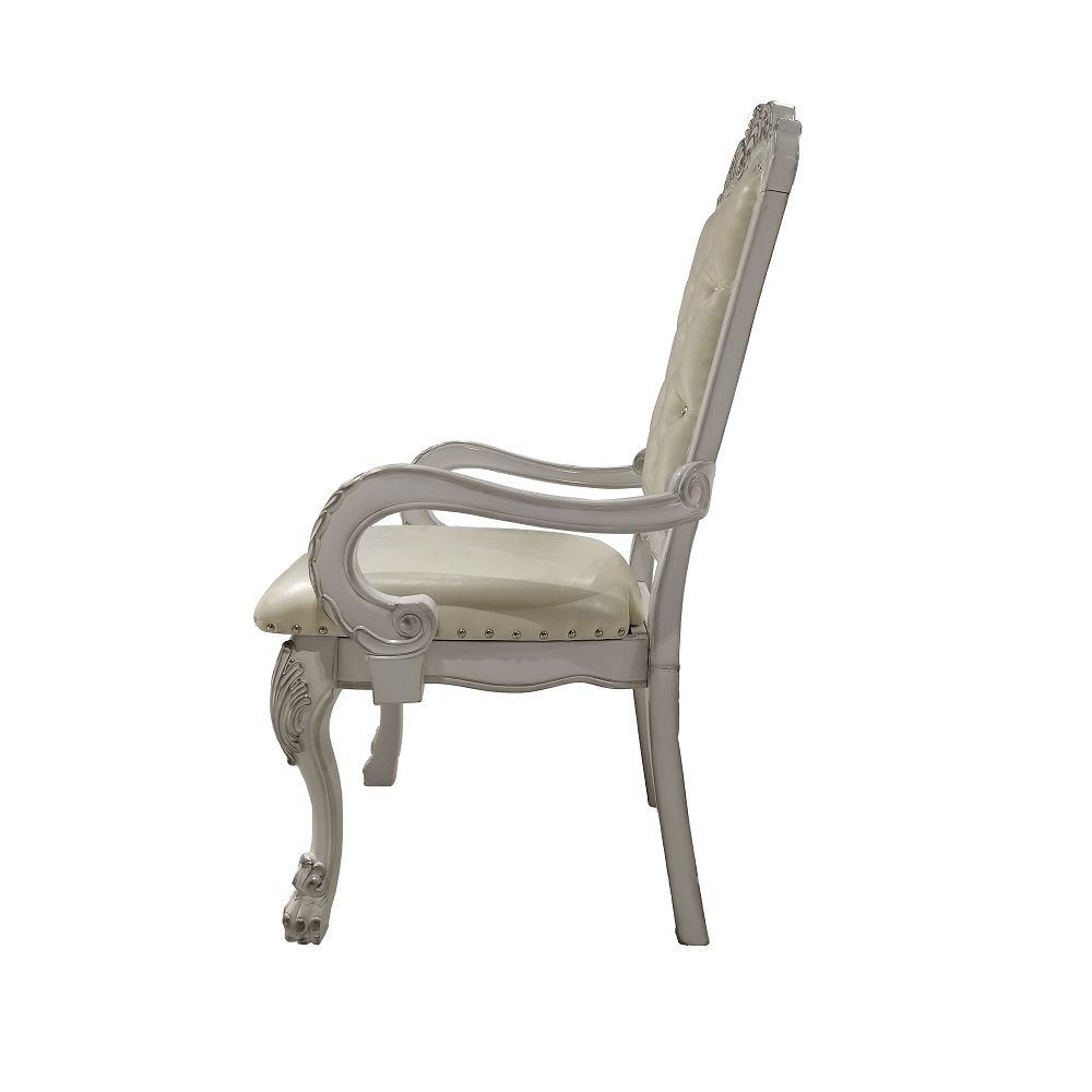 Dresden - Synthetic Leather Arm Chair (Set of 2) - Bone White