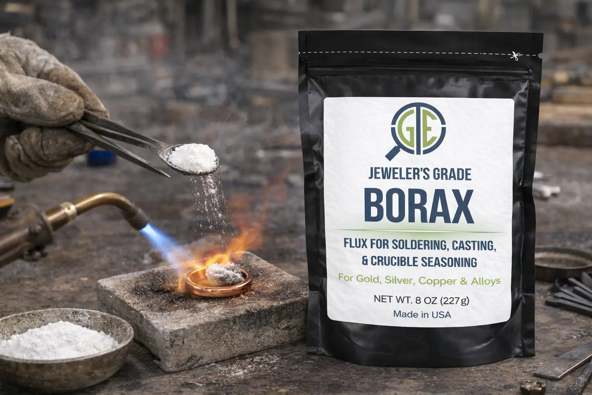 GTE Anhydrous Borax Flux Powder – Gold & Silver Melting, Multiple Sizes