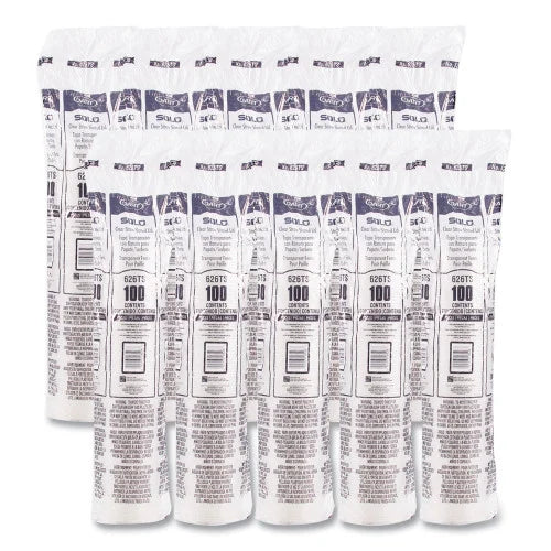 SOLO PETE Flat Straw-Slot Cold Cup Lids, Fits 16 oz to 24 oz, Clear, 100/Pack, 10 Packs/Carton (626TSCT)