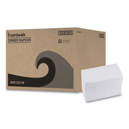 Boardwalk® 1/8-Fold Dinner Napkins, 2-Ply, 300 Napkins, 10 Packs (BWK8321W)