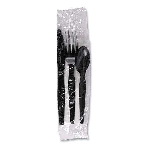 Boardwalk® Four-Piece Cutlery Kit, Fk/Kf/Npkn/Tsp, 250 Packs (BWKFKTNMWPSBLA)