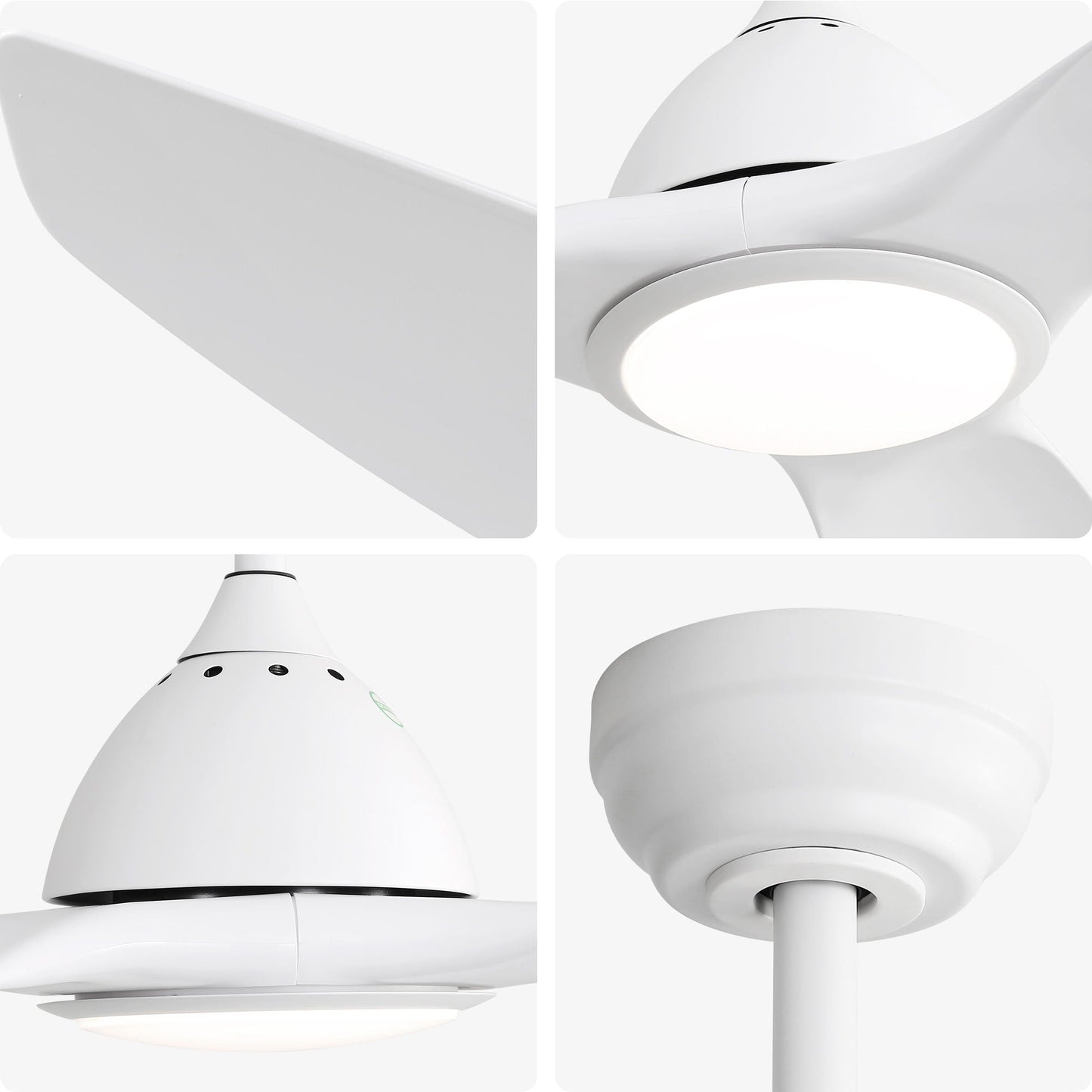 Bredoom Ceiling Fan With Remote Control And LED Light, Blades, Reversible DC Motor For Indoor / Outdoor Use