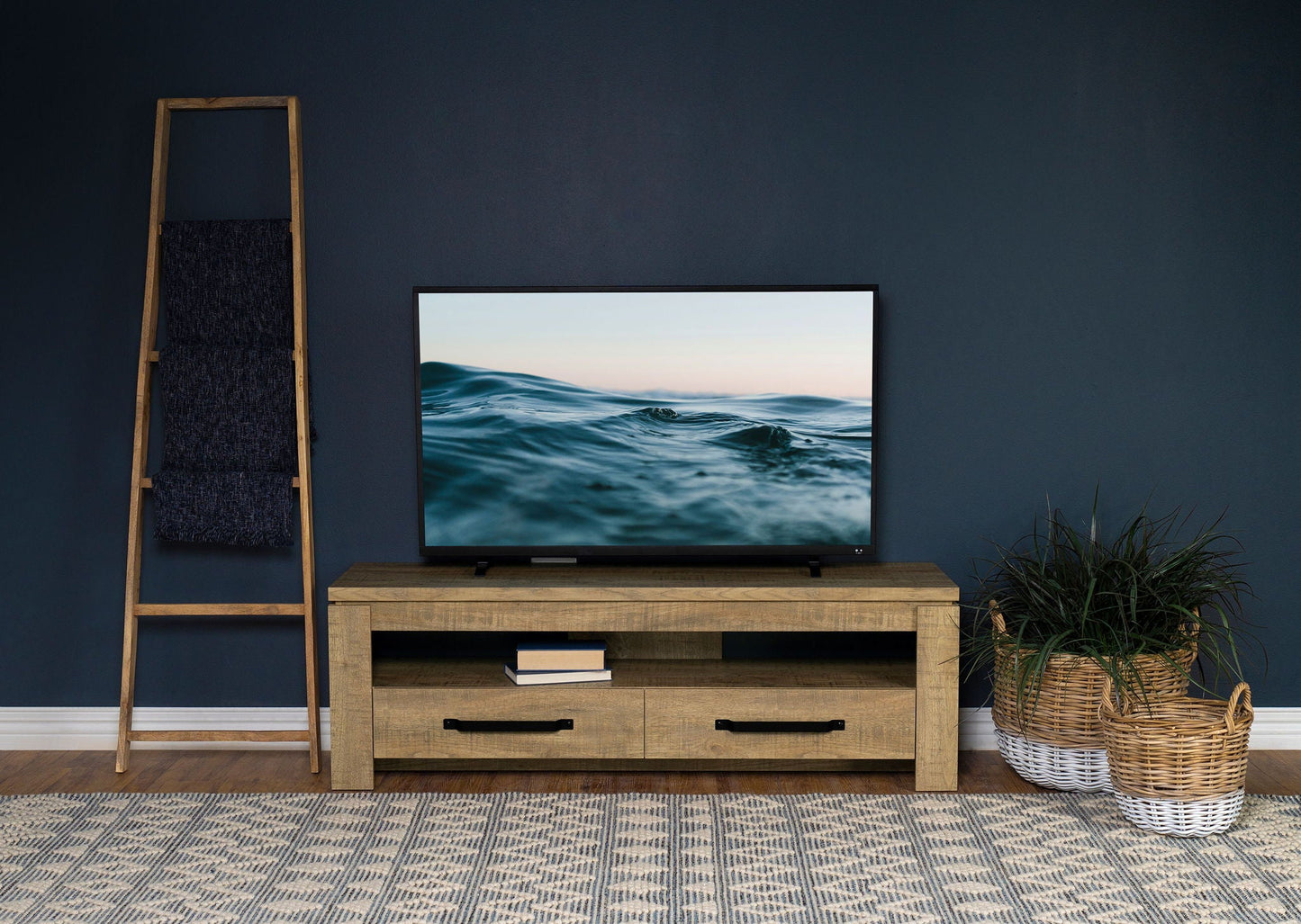 Elkton 2-drawer Engineered Wood 59-inch TV Stand Mango