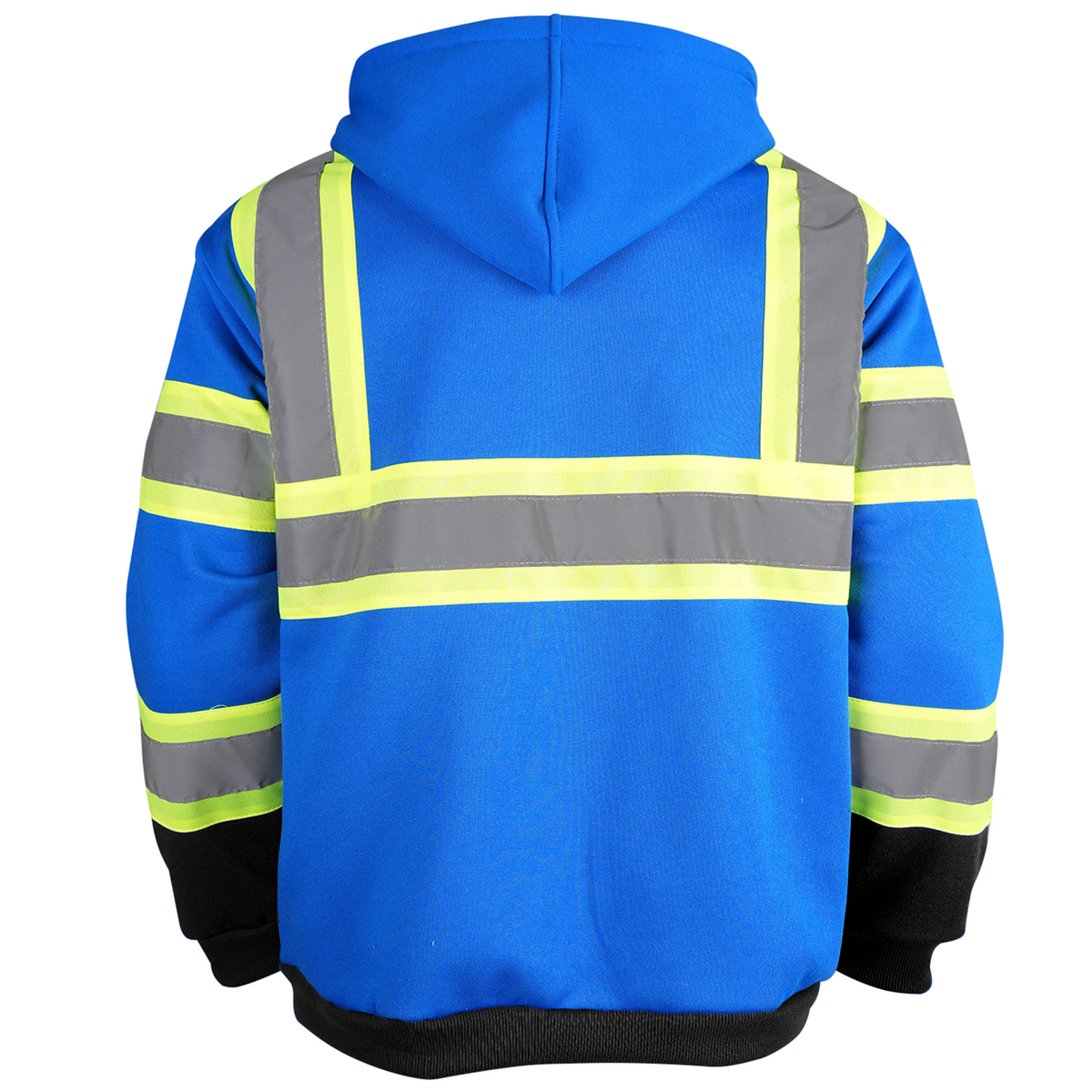 Color Block Zip-Up Hoodie with Reflective Stripes – Everyday Workwear