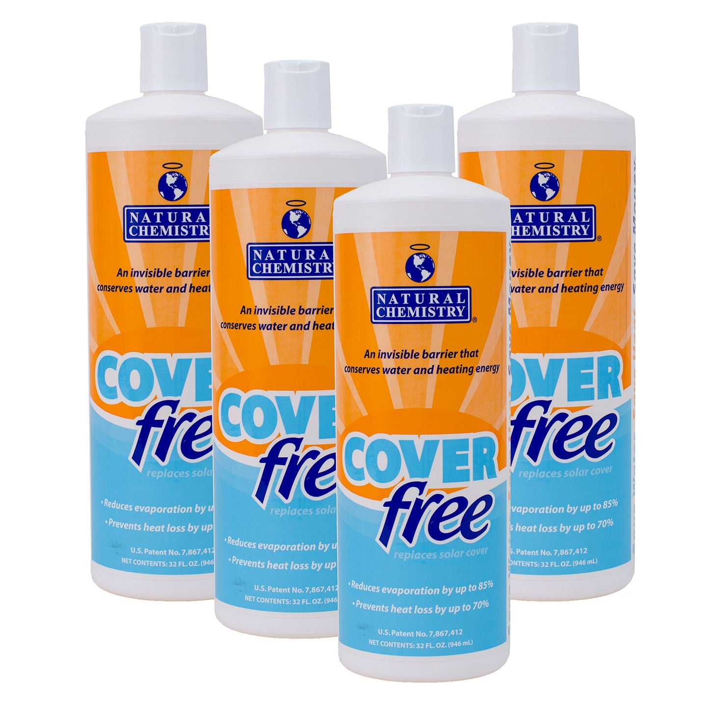 Natural Chemistry Cover Free, Liquid Solar Blanket, 1 Quart, Single Pack | Advanced Mono-Layer Technology, pH Neutral Formula, Safe to Use with All Sanitizing Systems