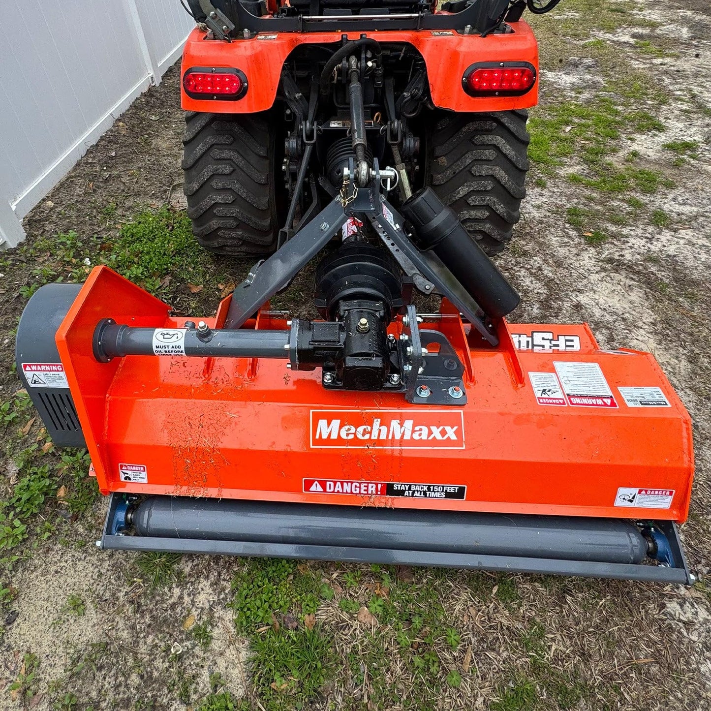 MechMaxx 60'' inch PTO Powered 3 Point Standard Duty Flail Mower for 15-35hp Tractor, NOT Suitable for Quick Hitch, Model EFS60 Orange