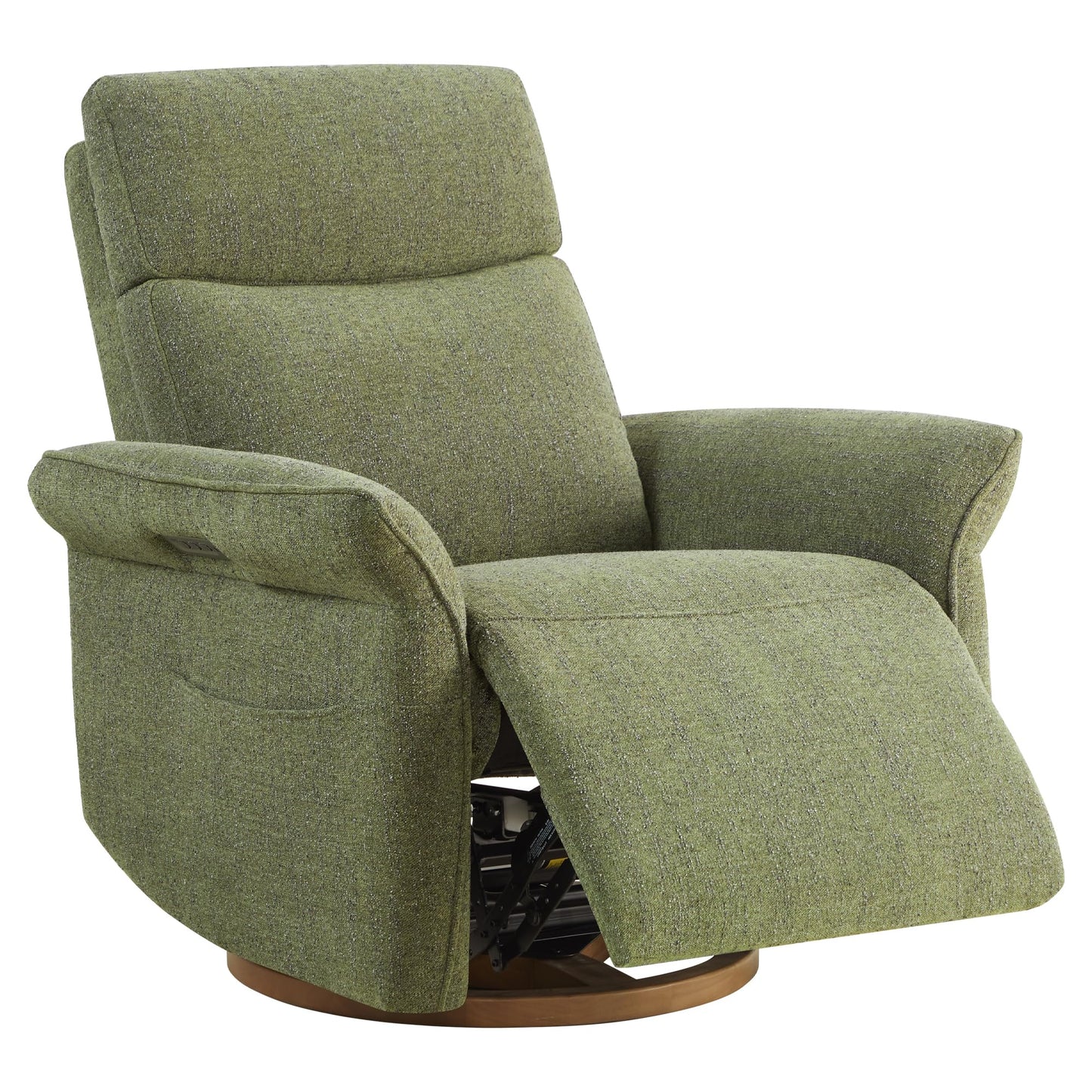 CHITA Power Recliner Chair, Electric Triple-Motor Swivel Glider Nursery Rocking Chair with Adjustable Power Headrest and Lumbar Support, GREENGARD Gold Certified, Solid Wood Base, Linen