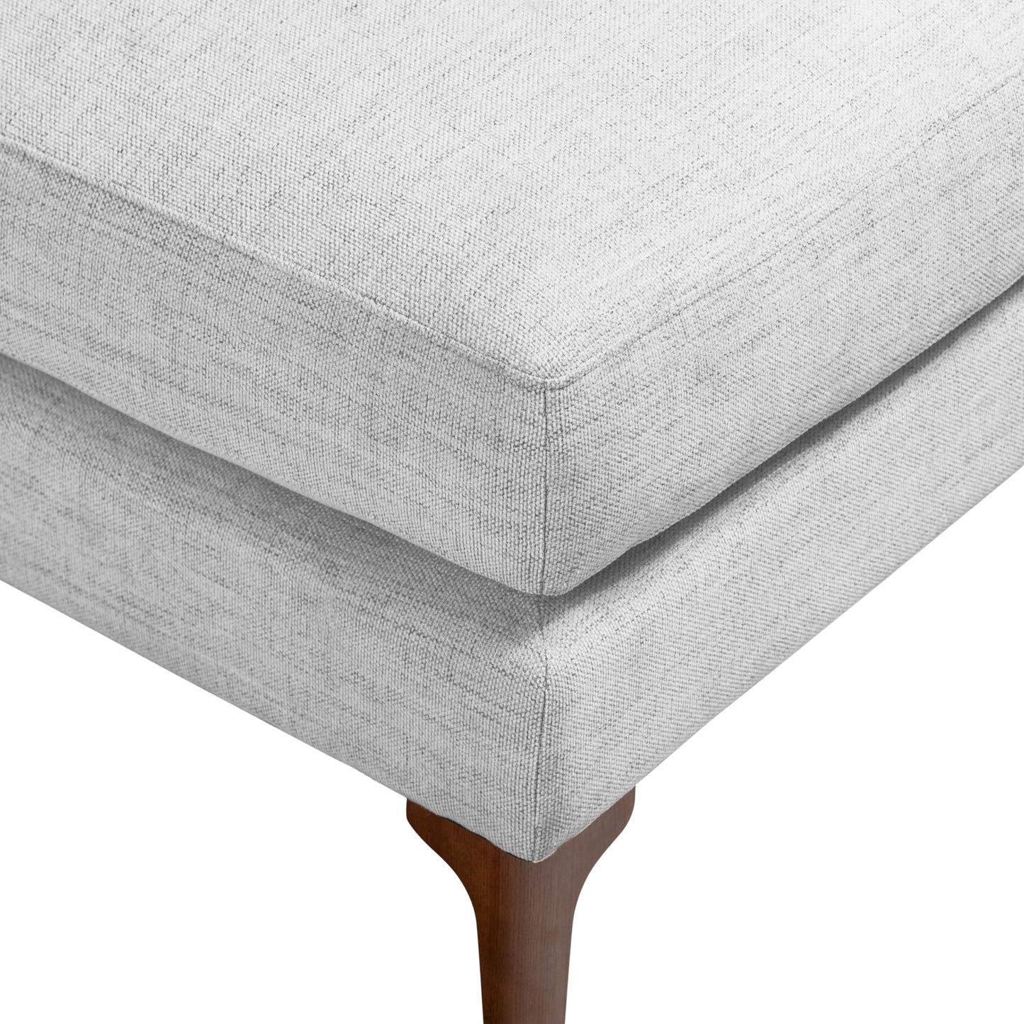 Poly & BARK Napa Velvet Ottoman – Square Upholstered Velvet Accent Piece with Elegant Turned Wood Legs – Luxe Footrest or Extra Seating for Living Room, Bedroom, Lounge or Reading Nook