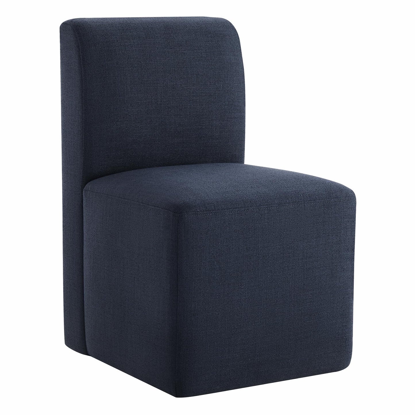 CHITA Dining Chairs with Casters Set of 2, FSC Certified Upholstered Armless Modern Rolling Dining Chairs with Rollers for Bedroom Reading Room Living Room, Fully Assembled, Linen
