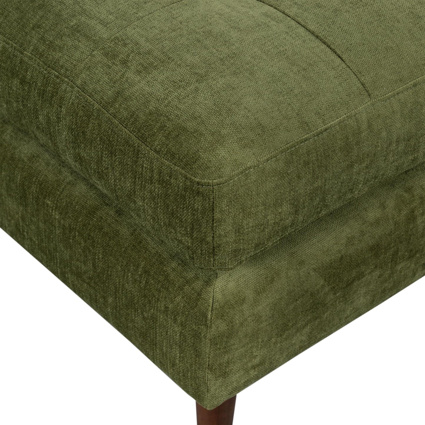 Poly & BARK Napa Velvet Ottoman – Square Upholstered Velvet Accent Piece with Elegant Turned Wood Legs – Luxe Footrest or Extra Seating for Living Room, Bedroom, Lounge or Reading Nook