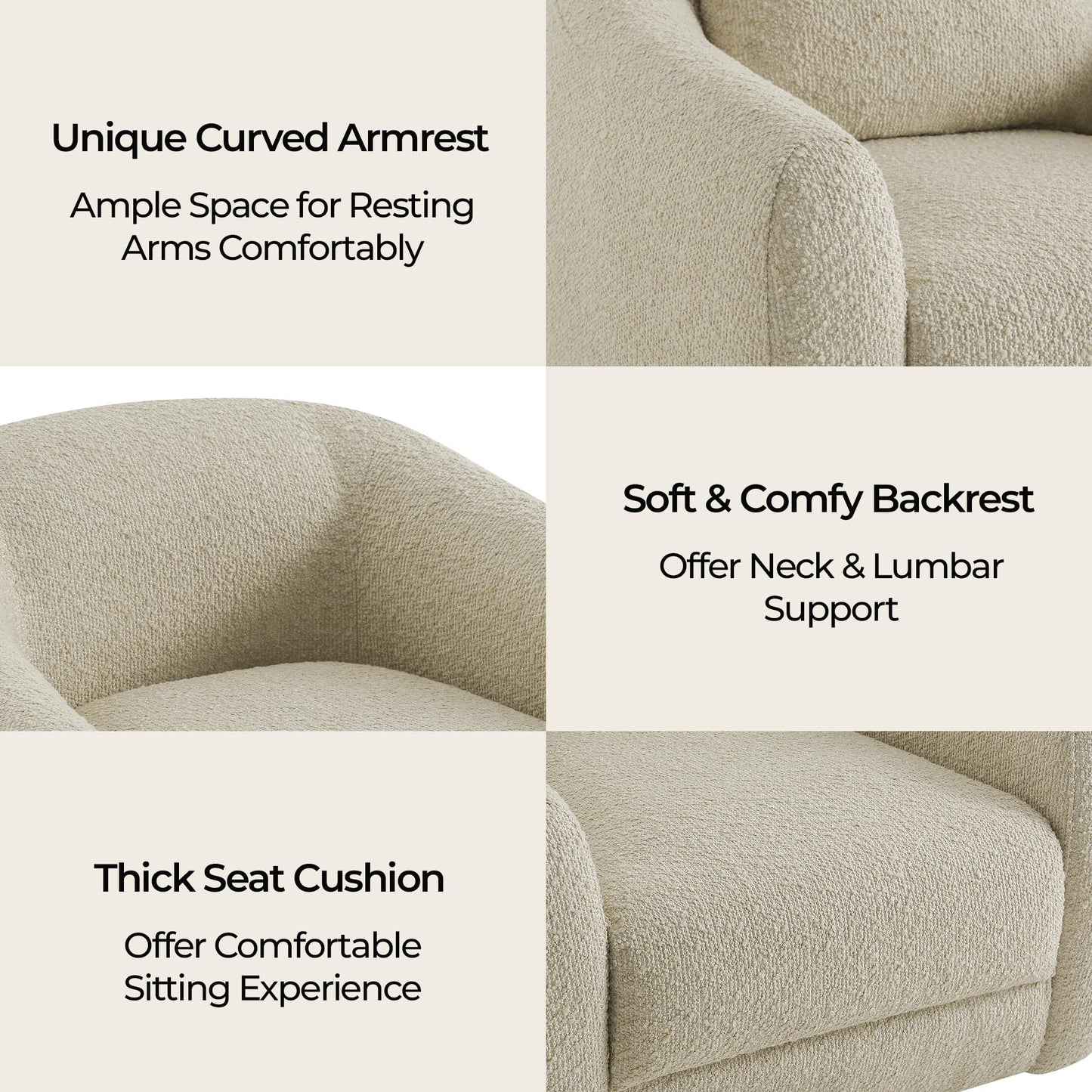 CHITA Genuine Leather Swivel Accent Chair, FSC Certified Mid Century Modern Arm Chair with Wood Base for Living Room and Bedroom, Fully Assembled, Sand