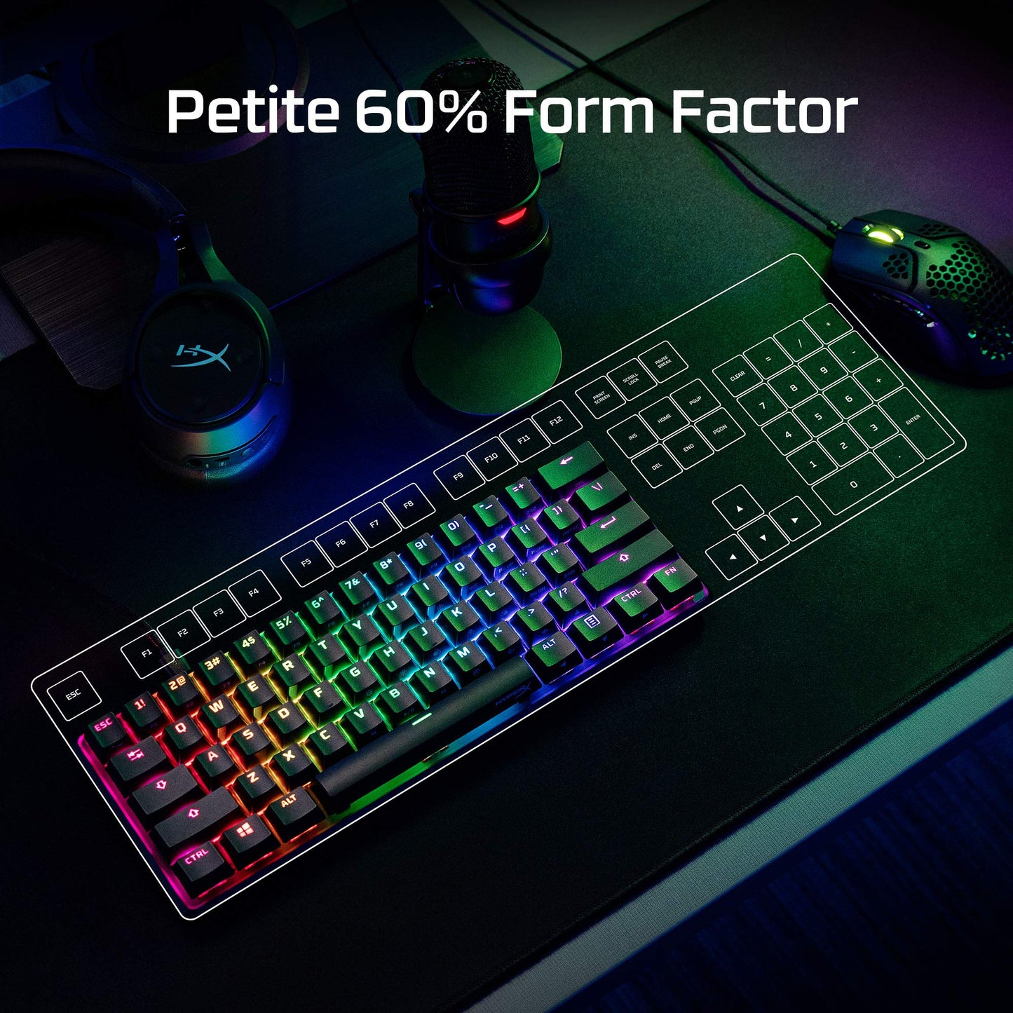HyperX Alloy Origins 65 - Mechanical Gaming Keyboard – Compact 65% Form Factor - Linear Red Switch - Double Shot PBT Keycaps - RGB LED Backlit - NGENUITY Software Compatible,Black
