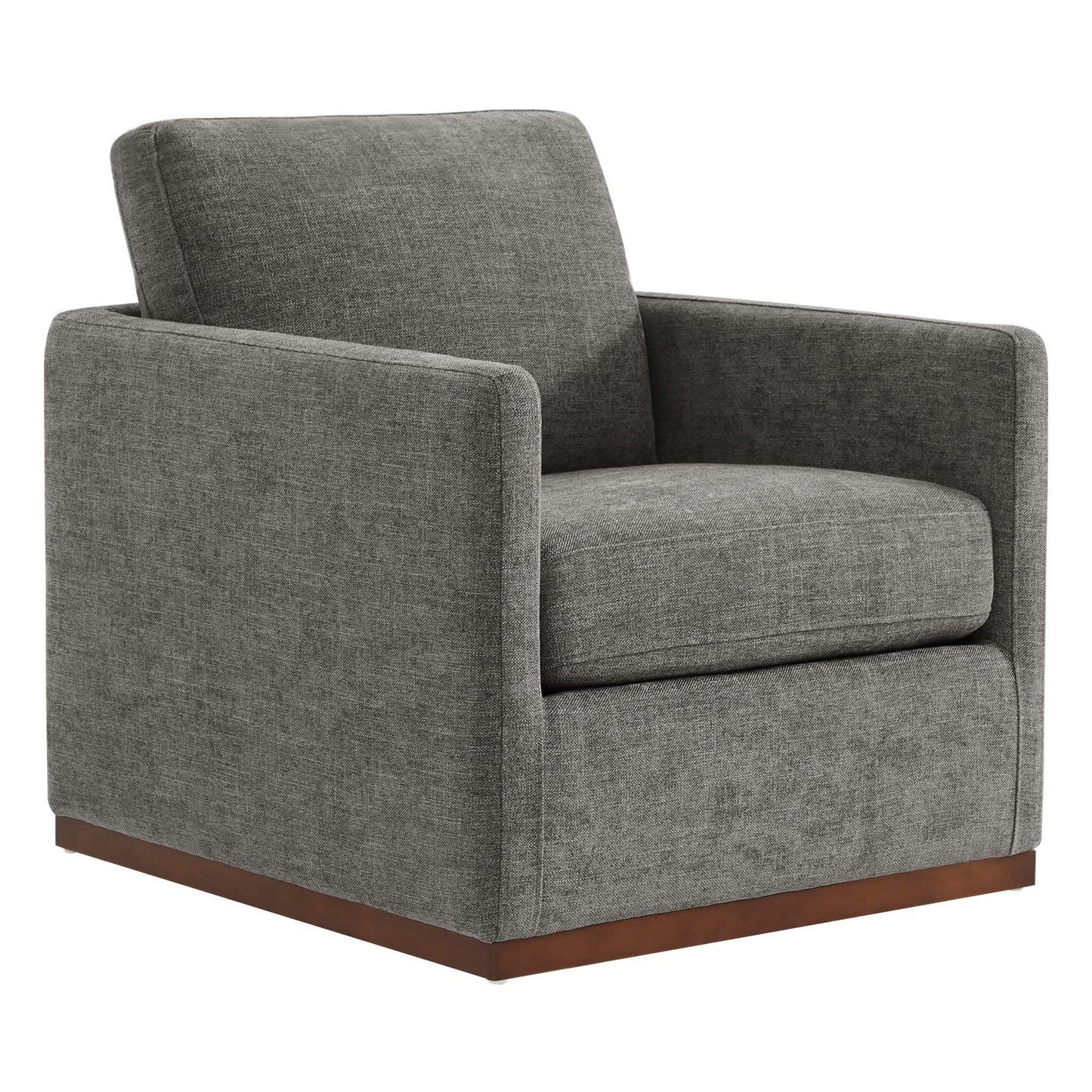 CHITA Genuine Leather Swivel Accent Chair, FSC Certified Mid Century Modern Arm Chair for Living Room and Bedroom, Fully Assembled, Saddle