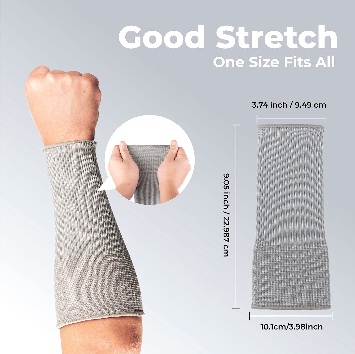 OriStout Cut Resistant Farmers Sleeves with Thumb Hole, Arm Protectors for Thin Skin and Bruising, for Gardening, Welding, Kitchen, Arm Guards for Biting, Pet Grooming, Grey, 1 Pair